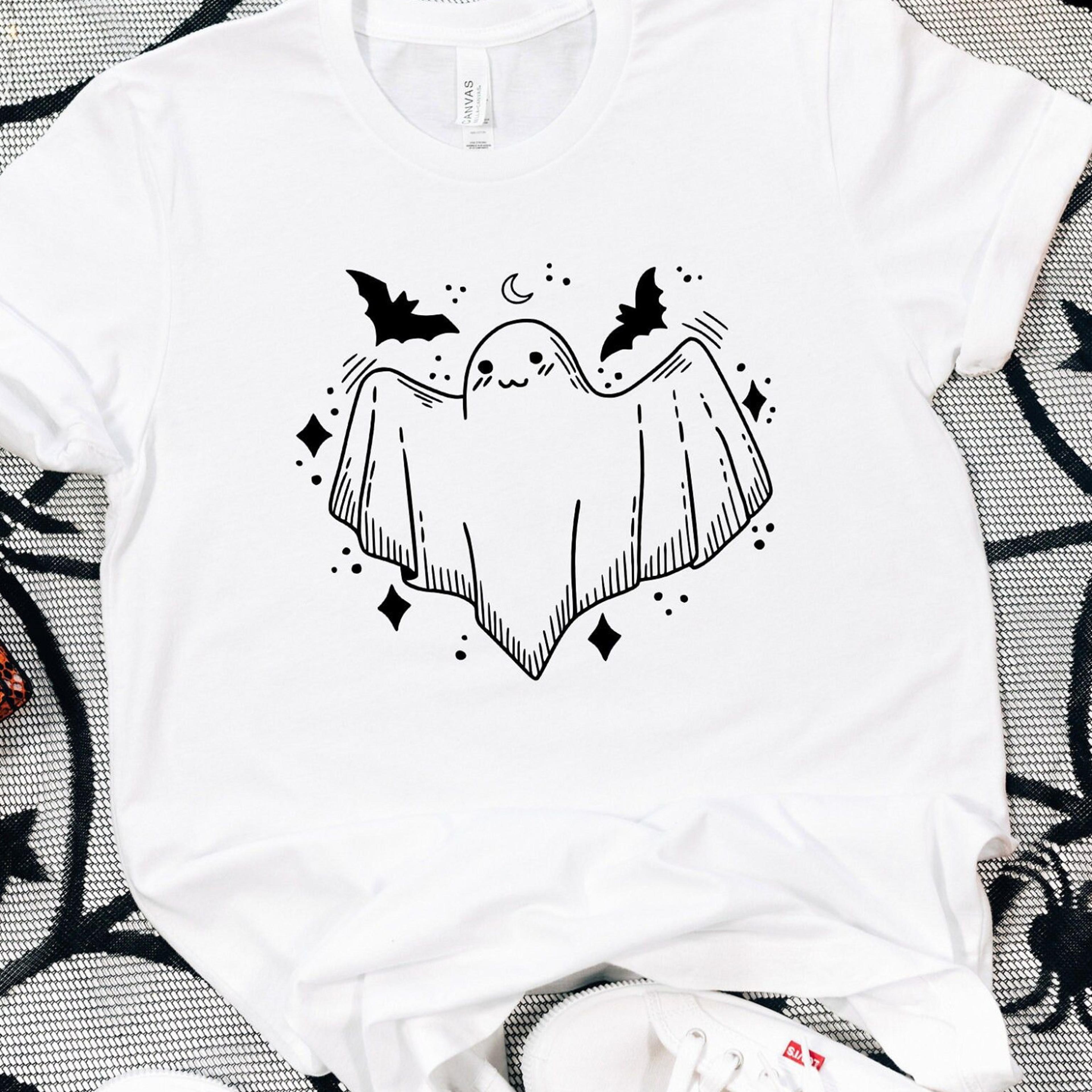 cute ghost sweatshirt, halloween ghost sweatshirt, halloween sweatshirt, spooky halloween shirt, halloween ghost bats