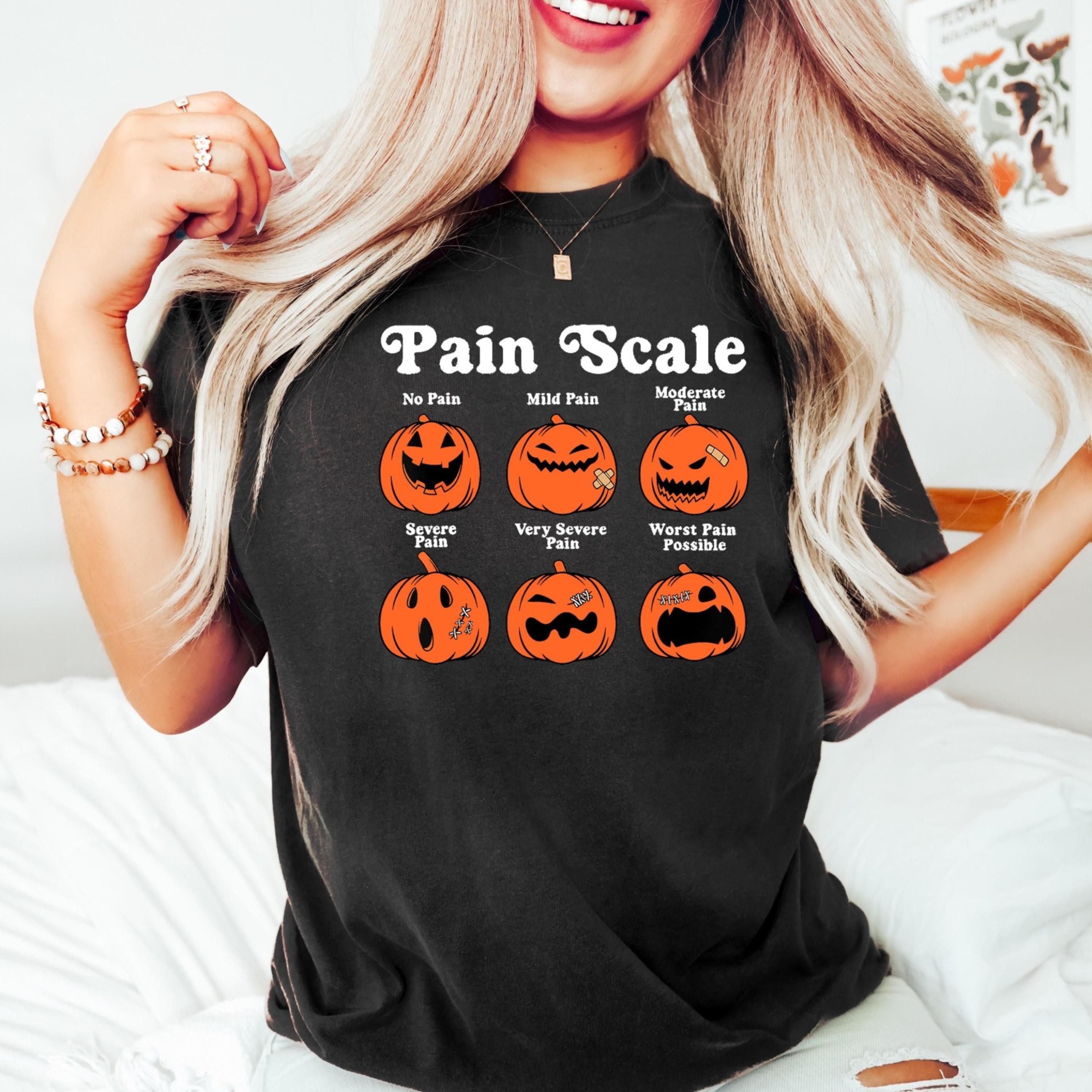 halloween nurse, pain scale fall pumpkin nurse t-shirt, rn shirt, pediatric nurse