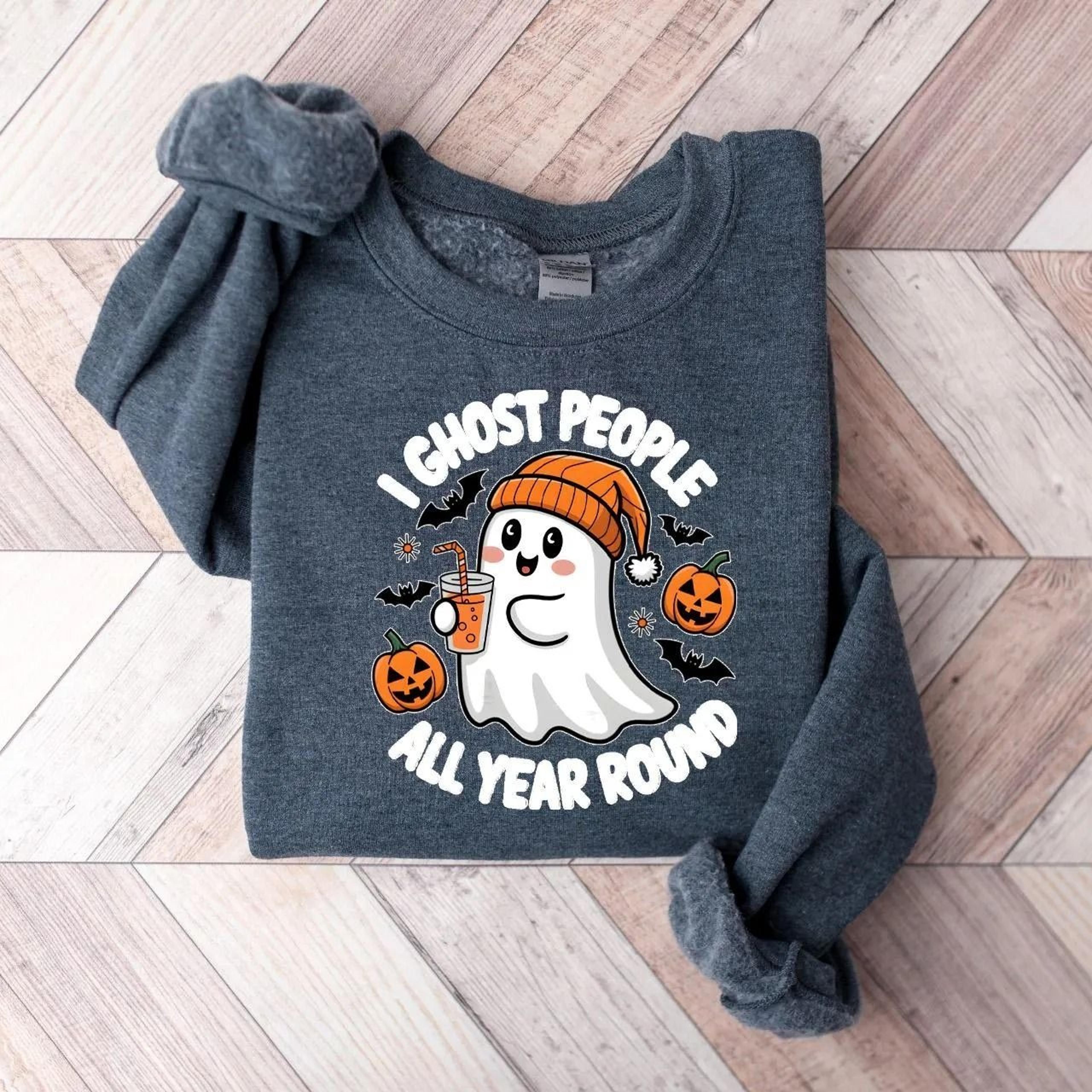 i ghost people all year round sweatshirt, cute ghost halloween shirt, halloween gift, halloween