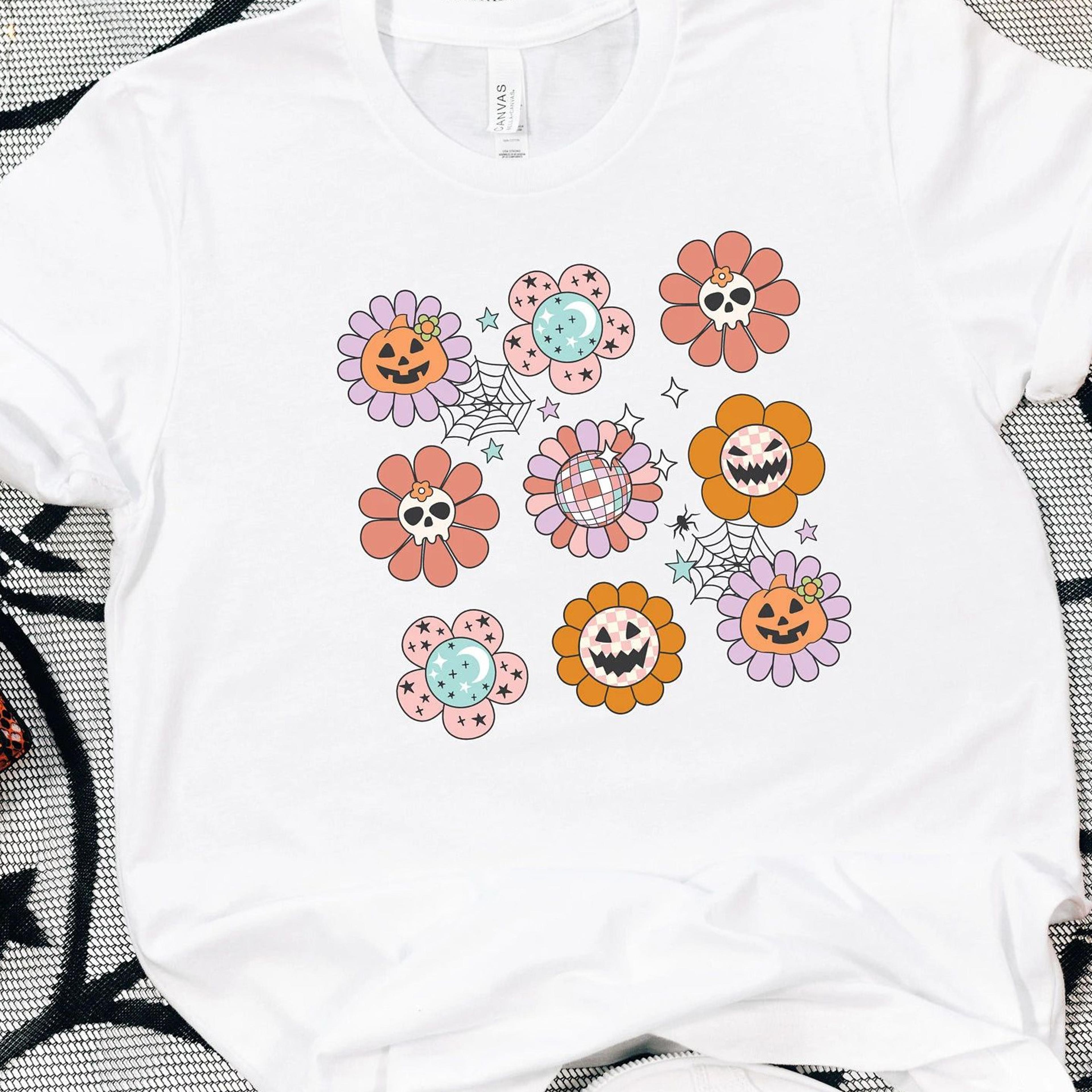 spooky floral sweatshirt, halloween shirt, halloween flowers sweatshirt, halloween sweatshirt, spooky floral halloween