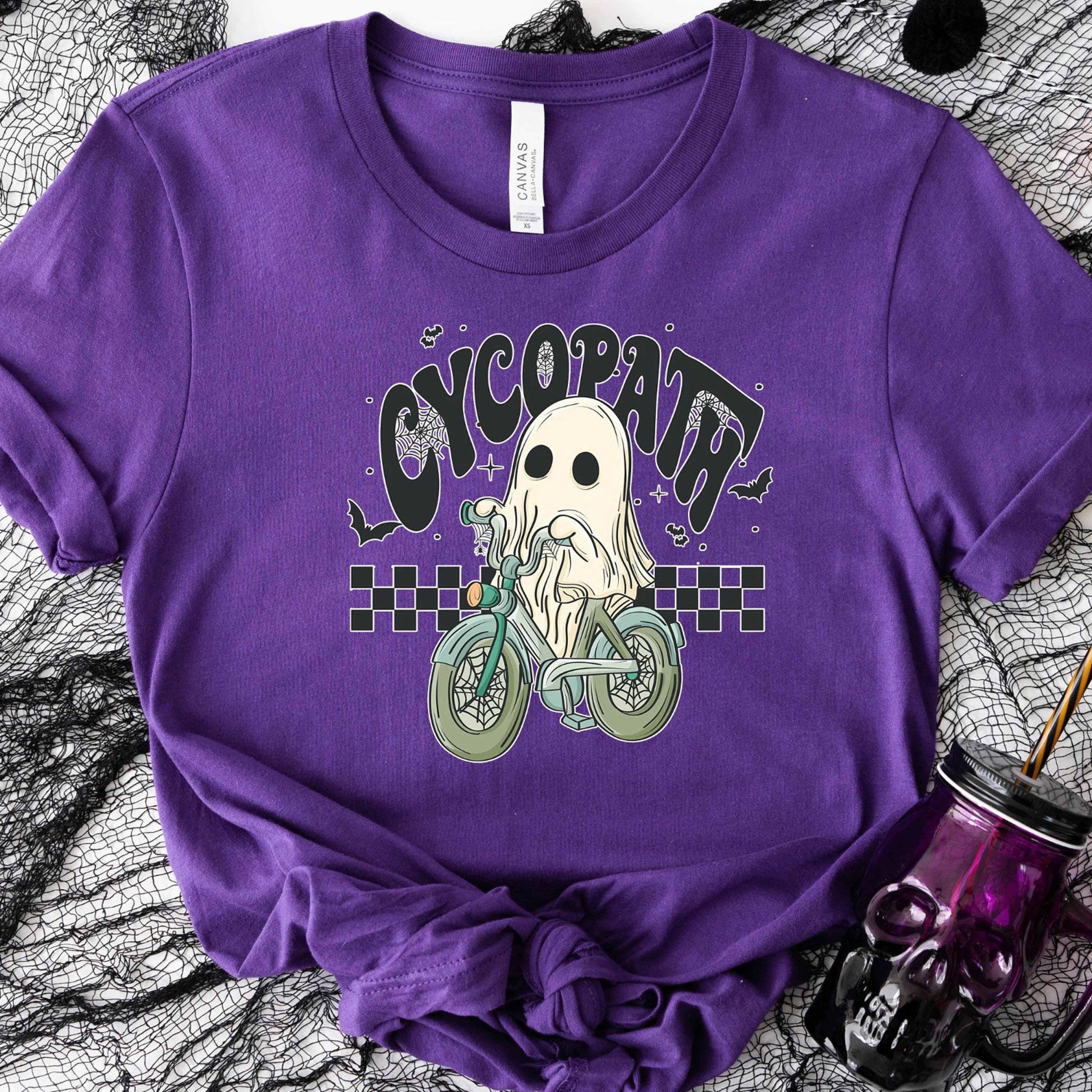 cycopath sweatshirt, halloween ghost sweatshirt, halloween sweatshirt, spooky halloween shirt, cute ghost riding bike