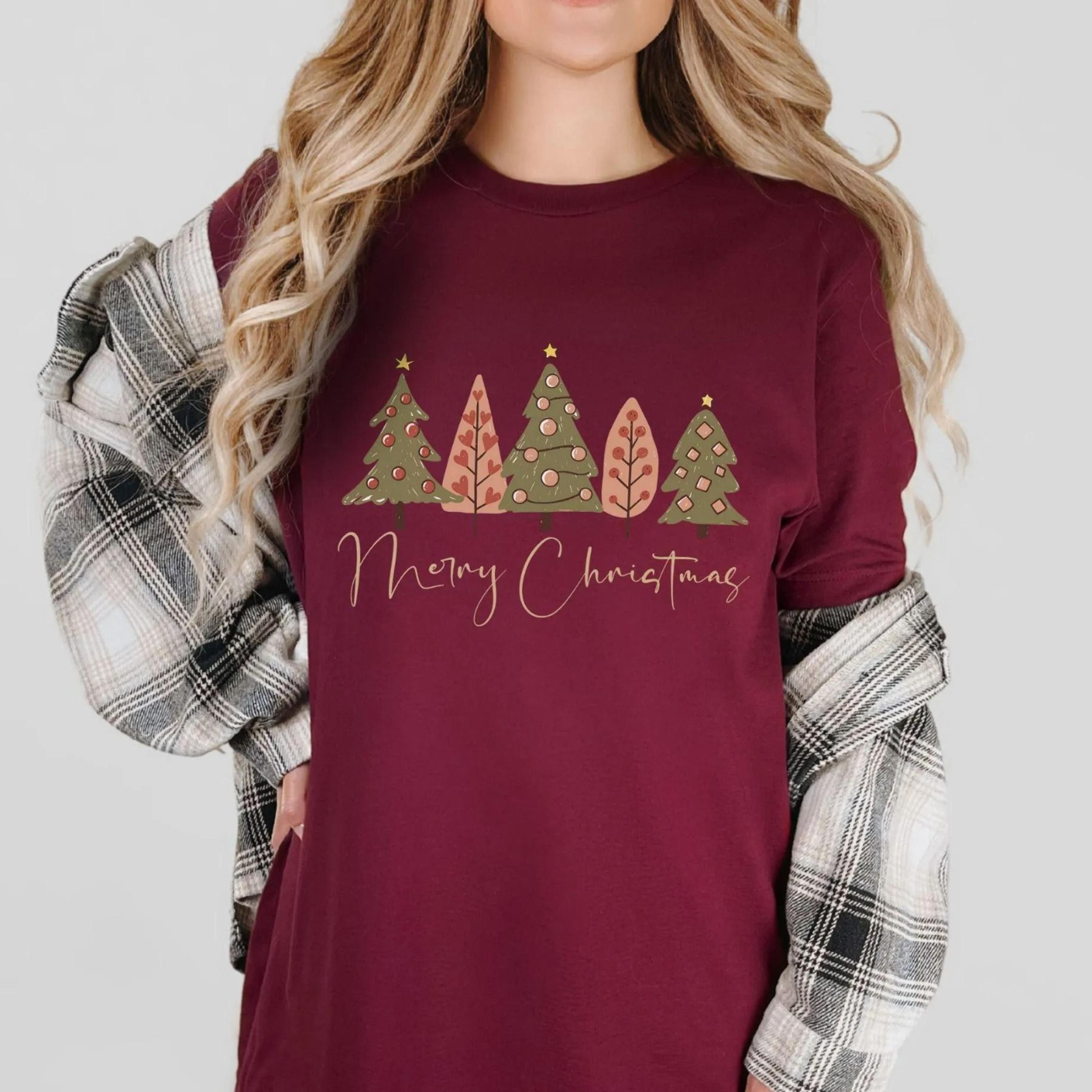 christmas tree shirt women christmas gifts her, pine tree sweatshirt, winter holiday xmas shirt, merry christmas tree
