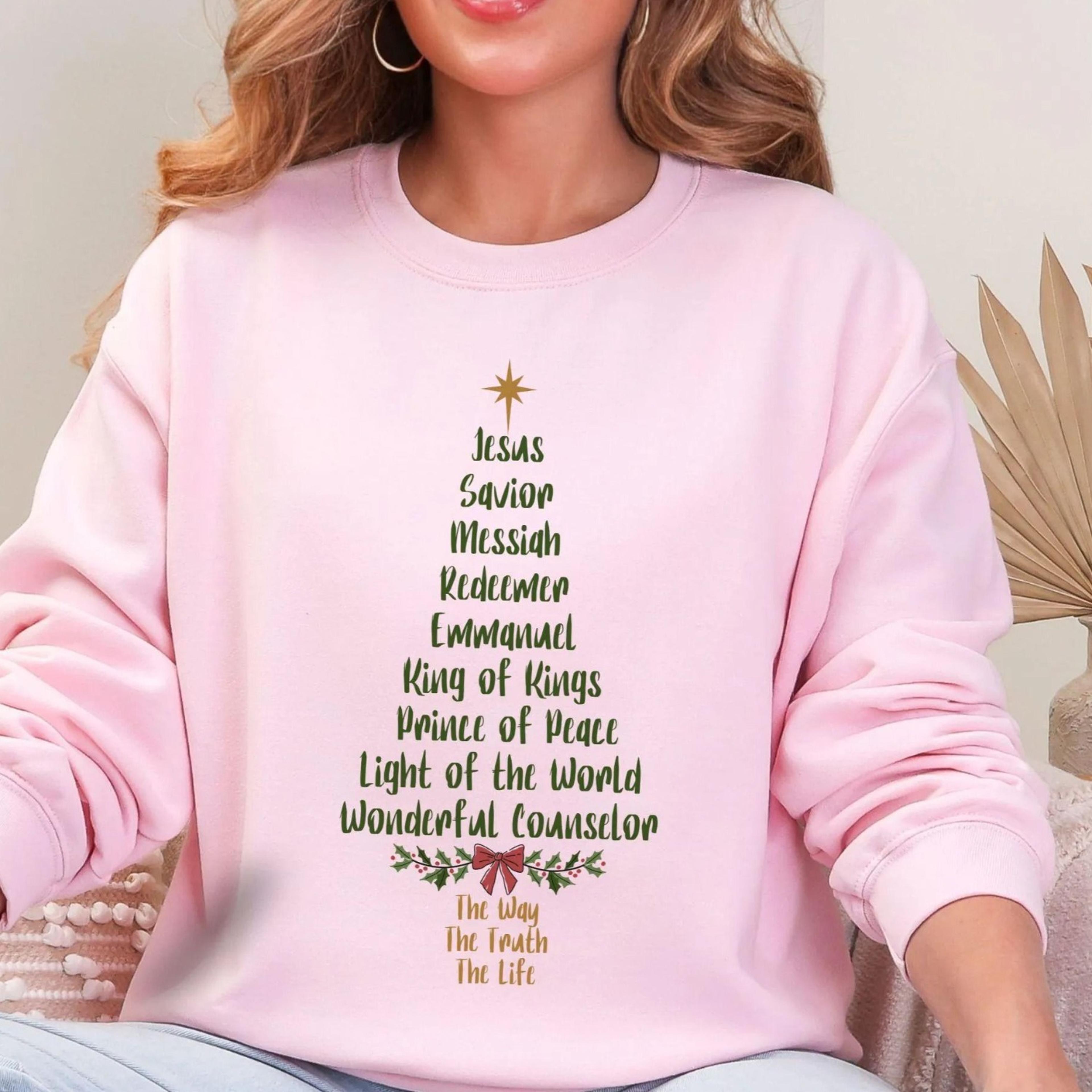 christian christmas sweatshirt jesus christmas tree sweater holiday faith based hoodie cozy religious winter pullover ch