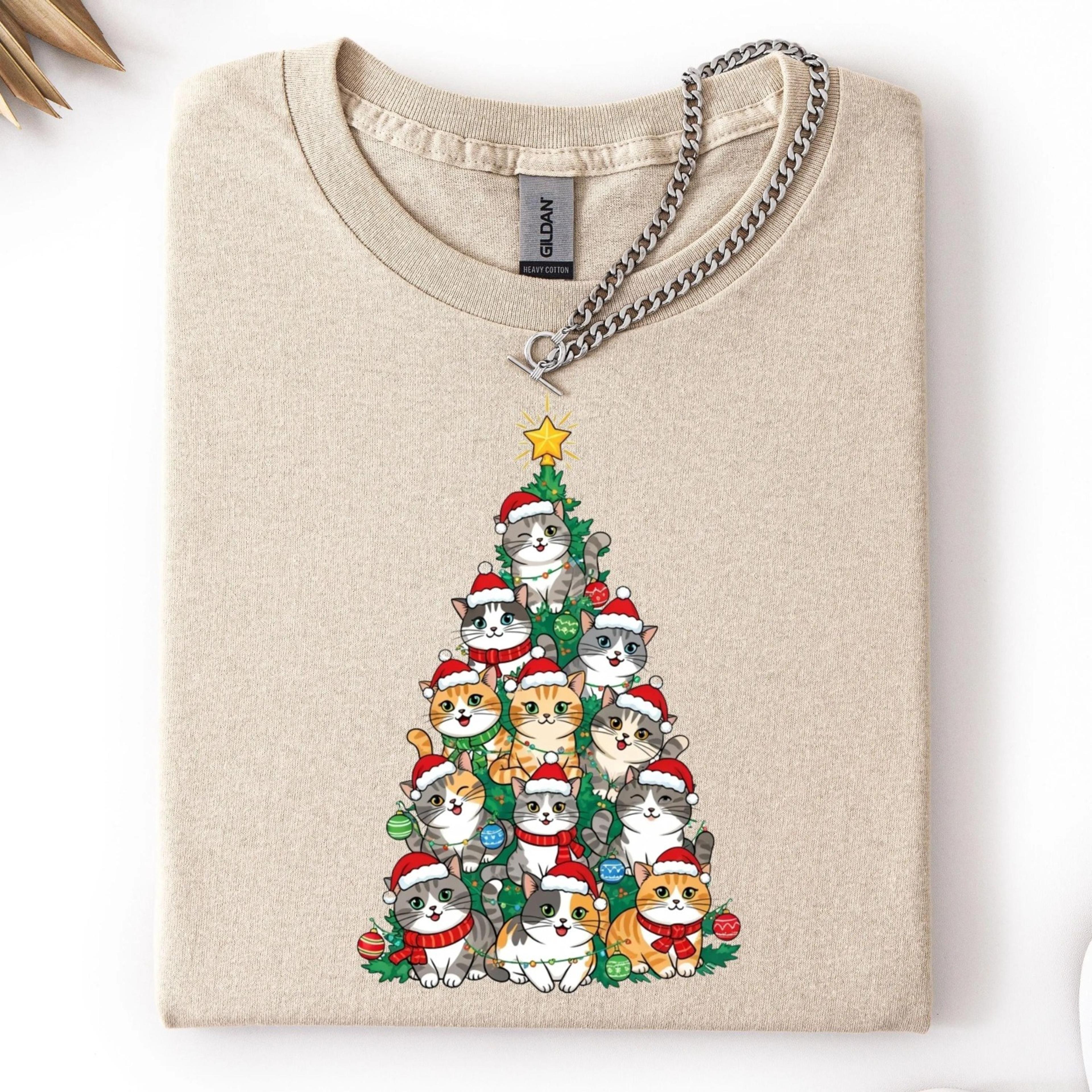 cat christmas tree shirt, christmas cat shirt, cute christmas t-shirt, christmas gift, christmas animal tee, christmas f