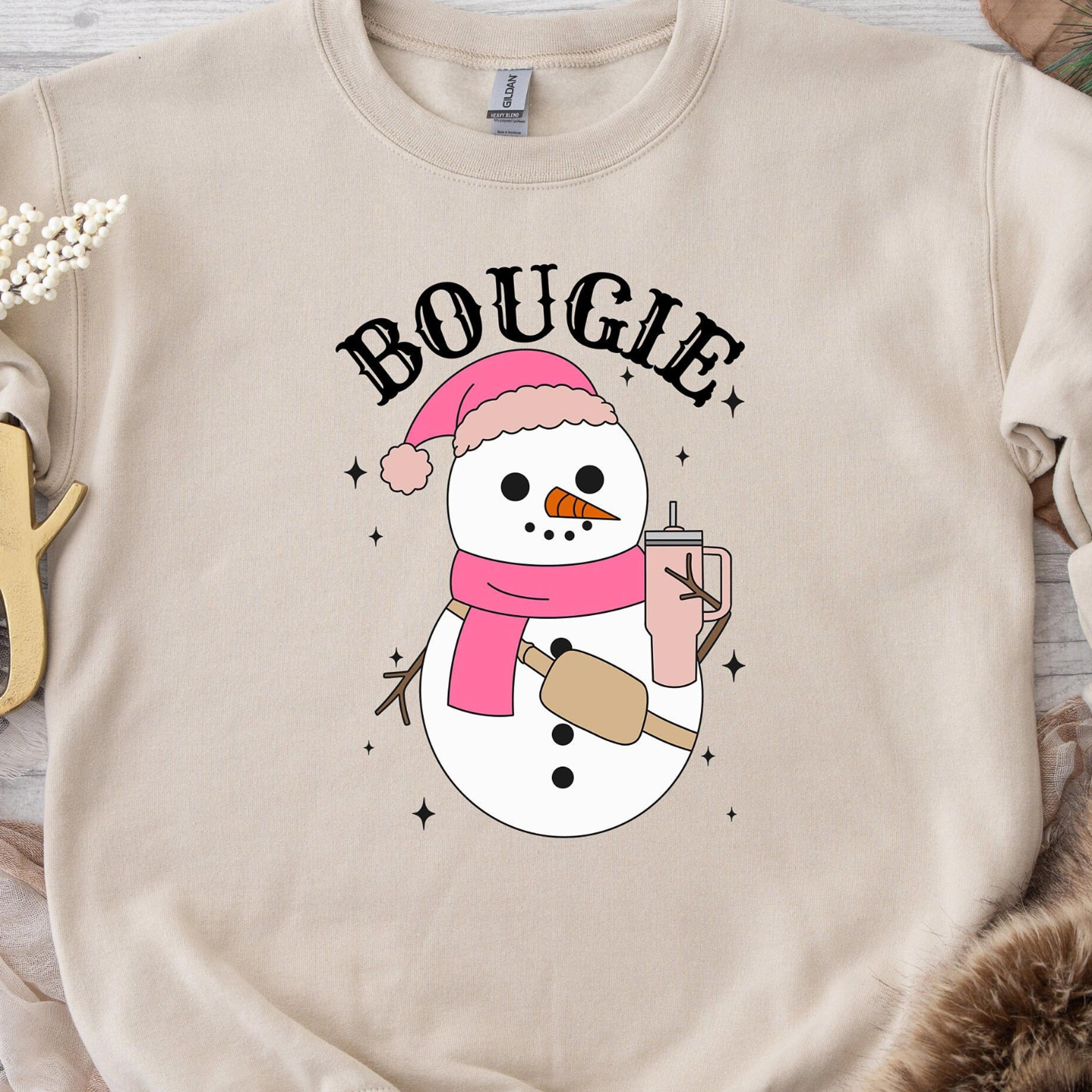 bougie snowman sweatshirt, sweatshirt, cute snowman christmas shirt, christmas sweatshirt, christmas woman shirt