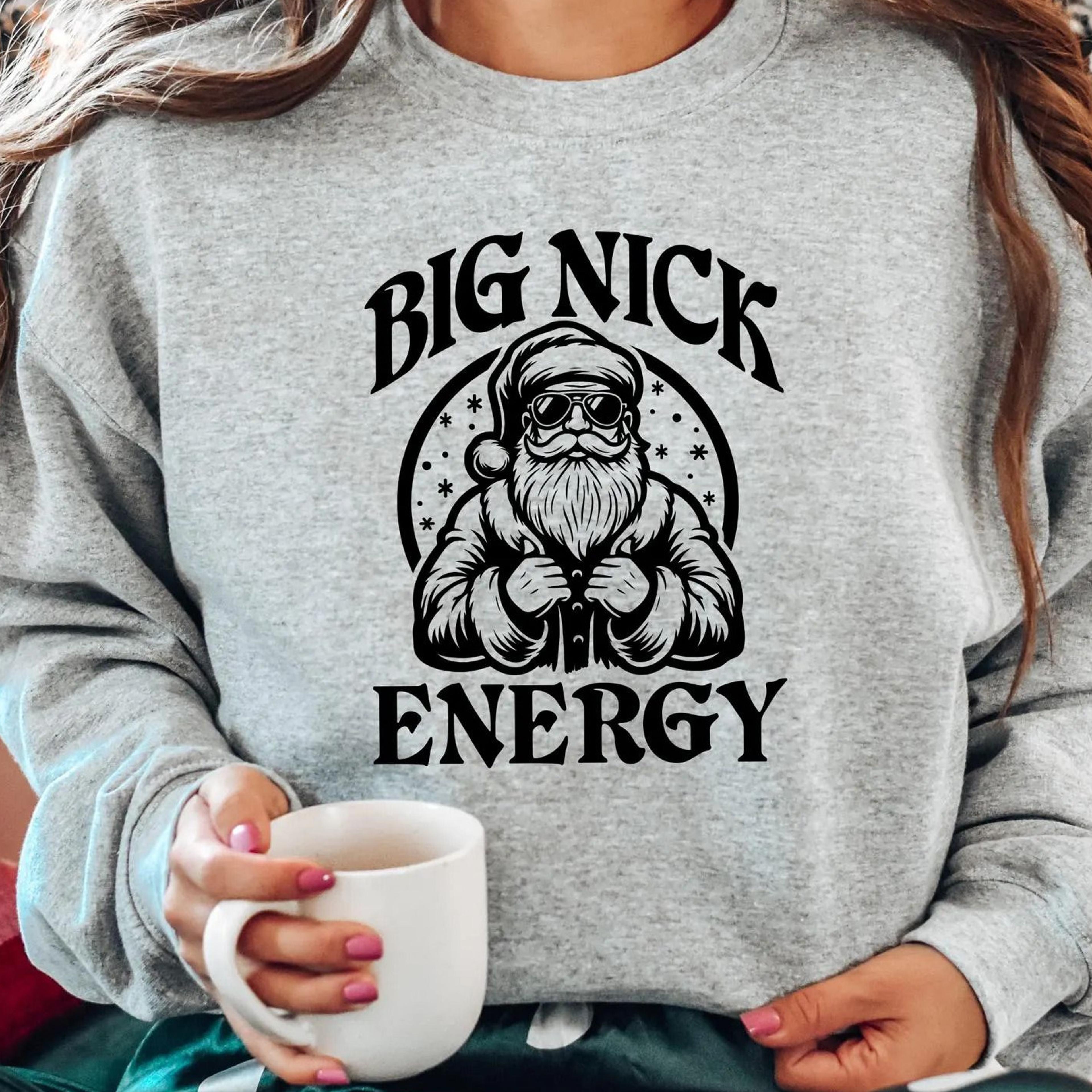 big nick energy shirt, christmas shirt, funny santa shirt, women's christmas shirt, santa clause shirt, christmas shirt