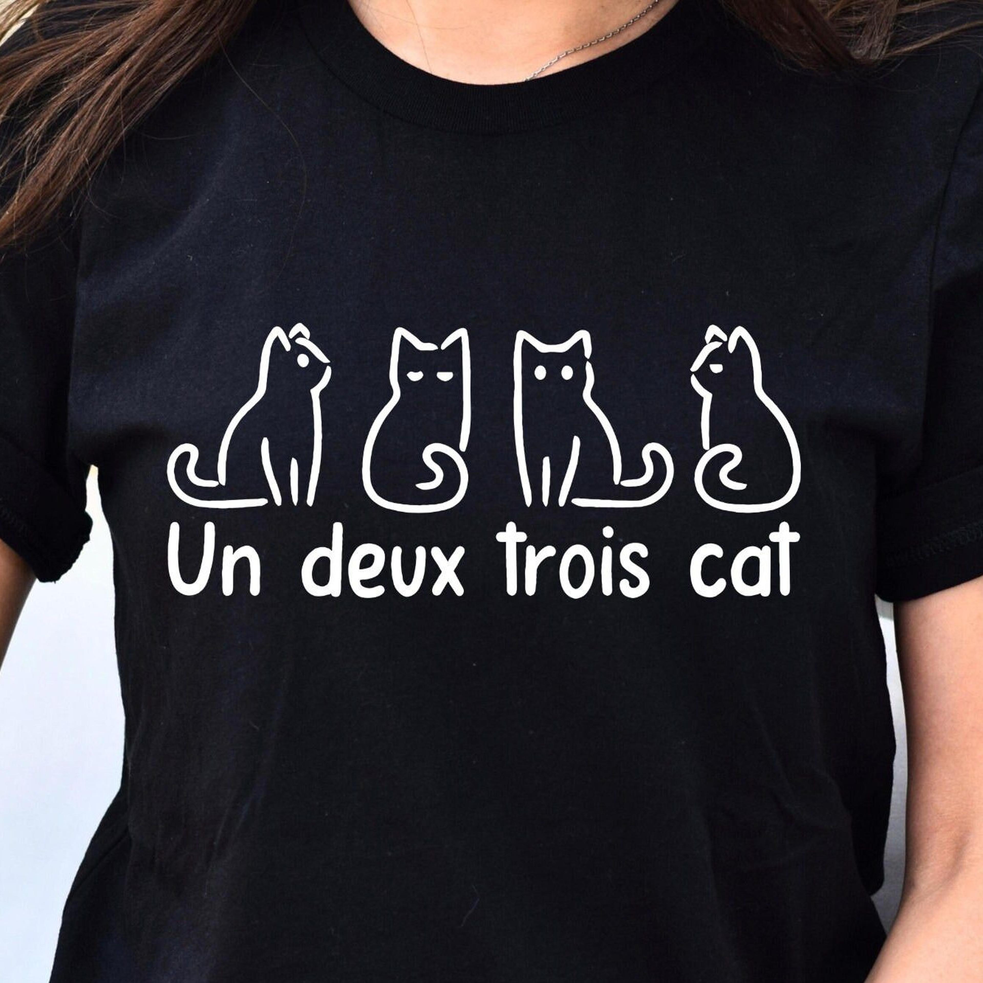 un deux trois cat christmas t-shirt funny cat mom holiday sweatshirt