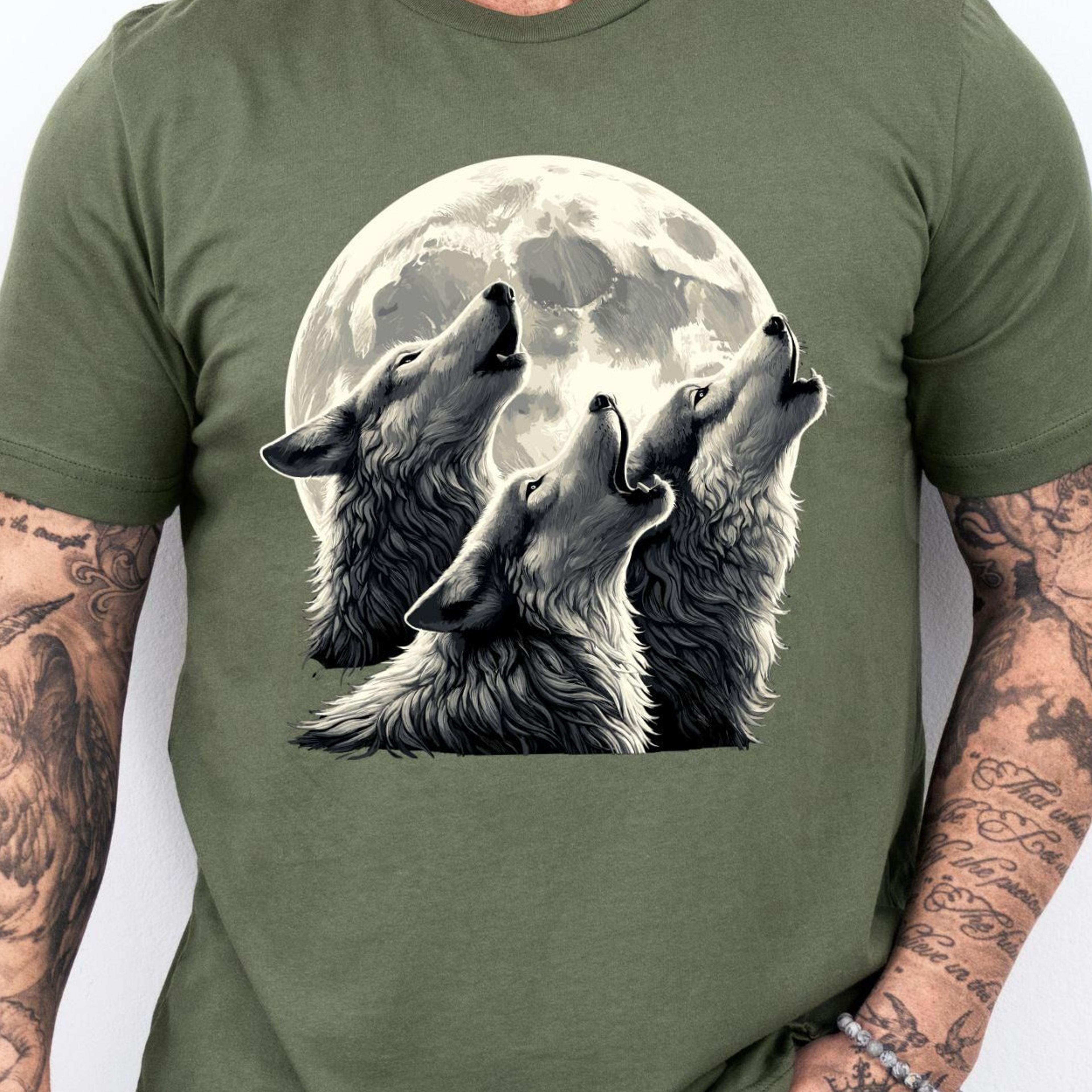 howling wolves vintage 90s t-shirt wolf moon retro graphic sweatshirt