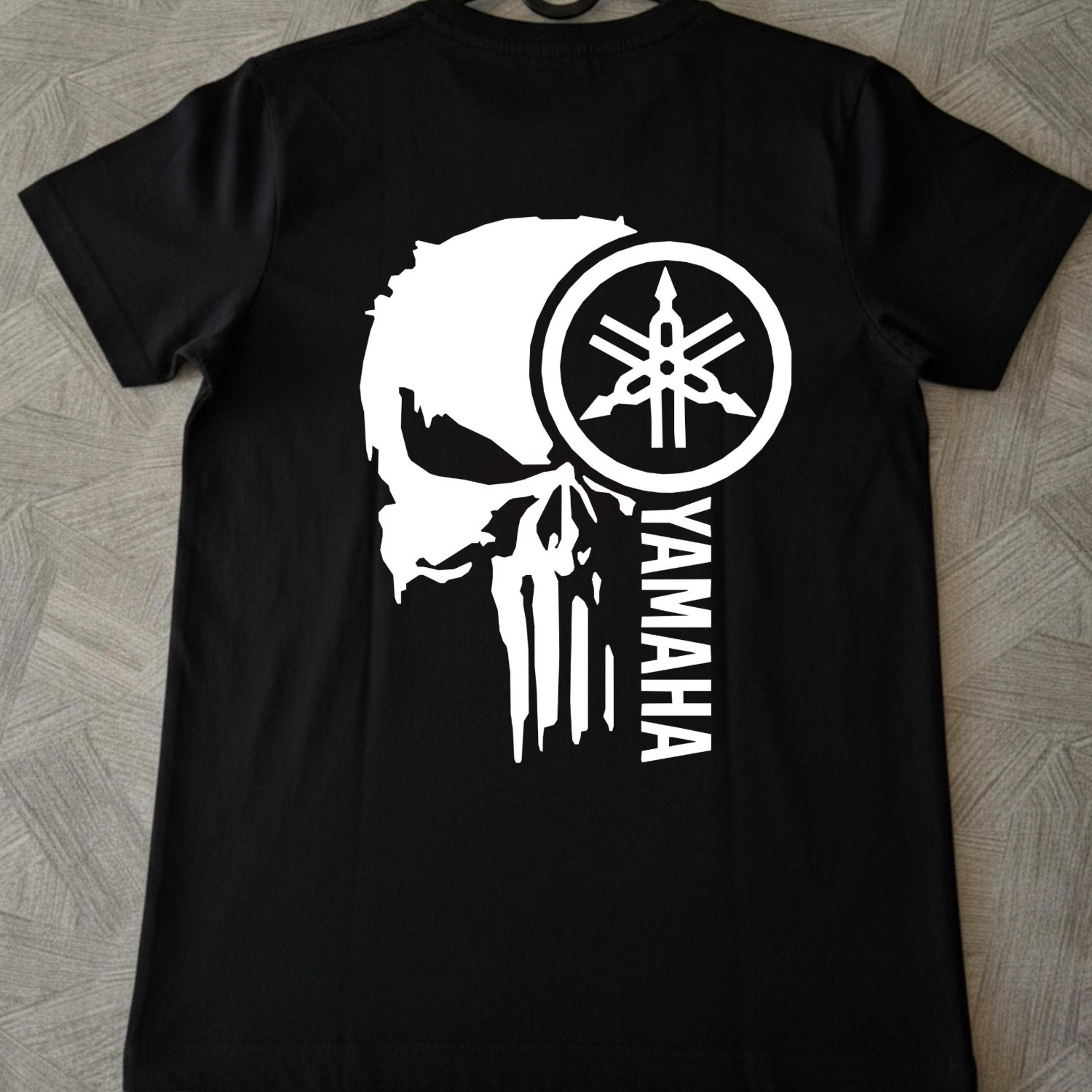 yamaha punisher skull t-shirt - biker moto racing t-shirt - gift for motorcycling enthusiasts - dark graphic streetwear