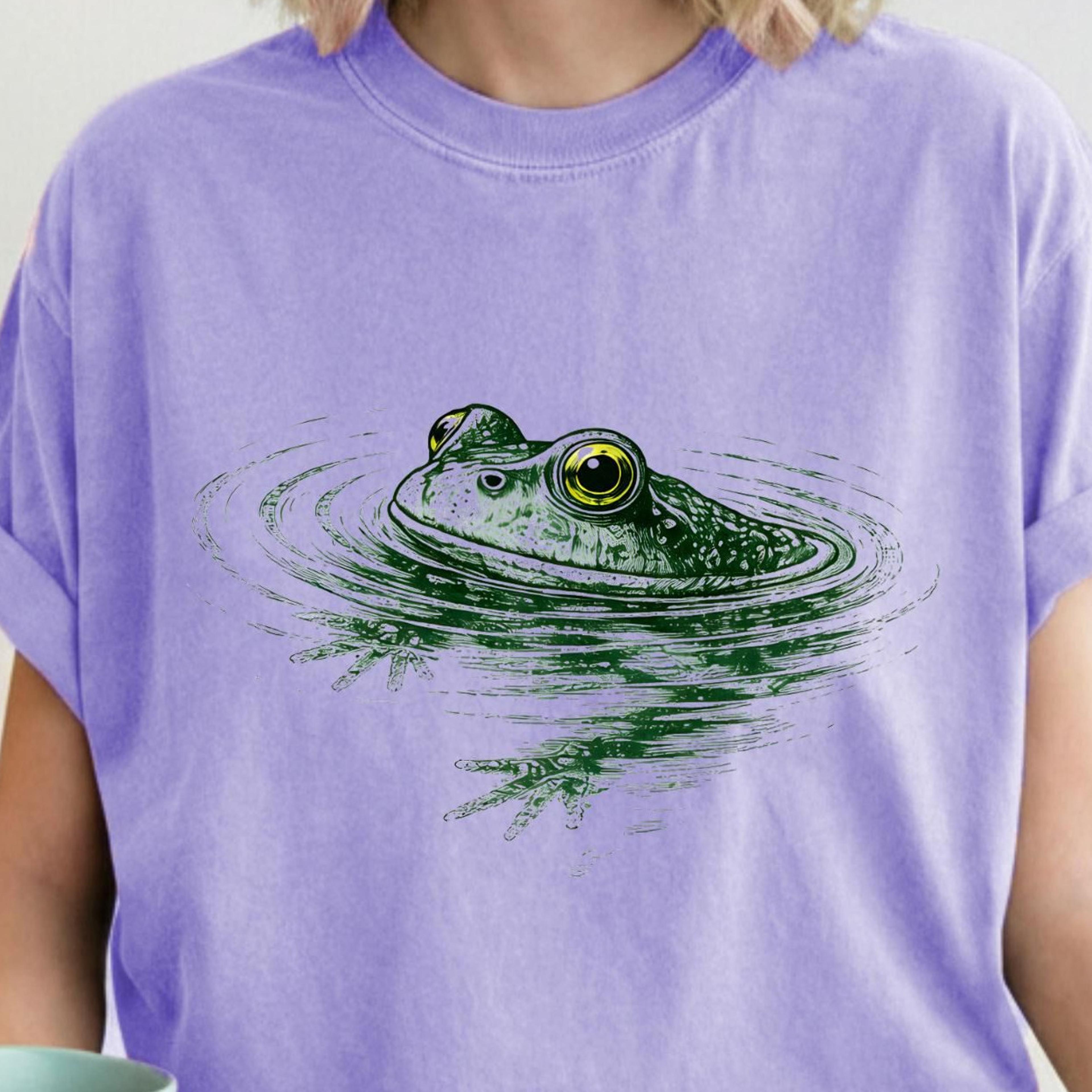 frog swimming t-shirt funny frog graphic sweatshirt cute animal lover gift