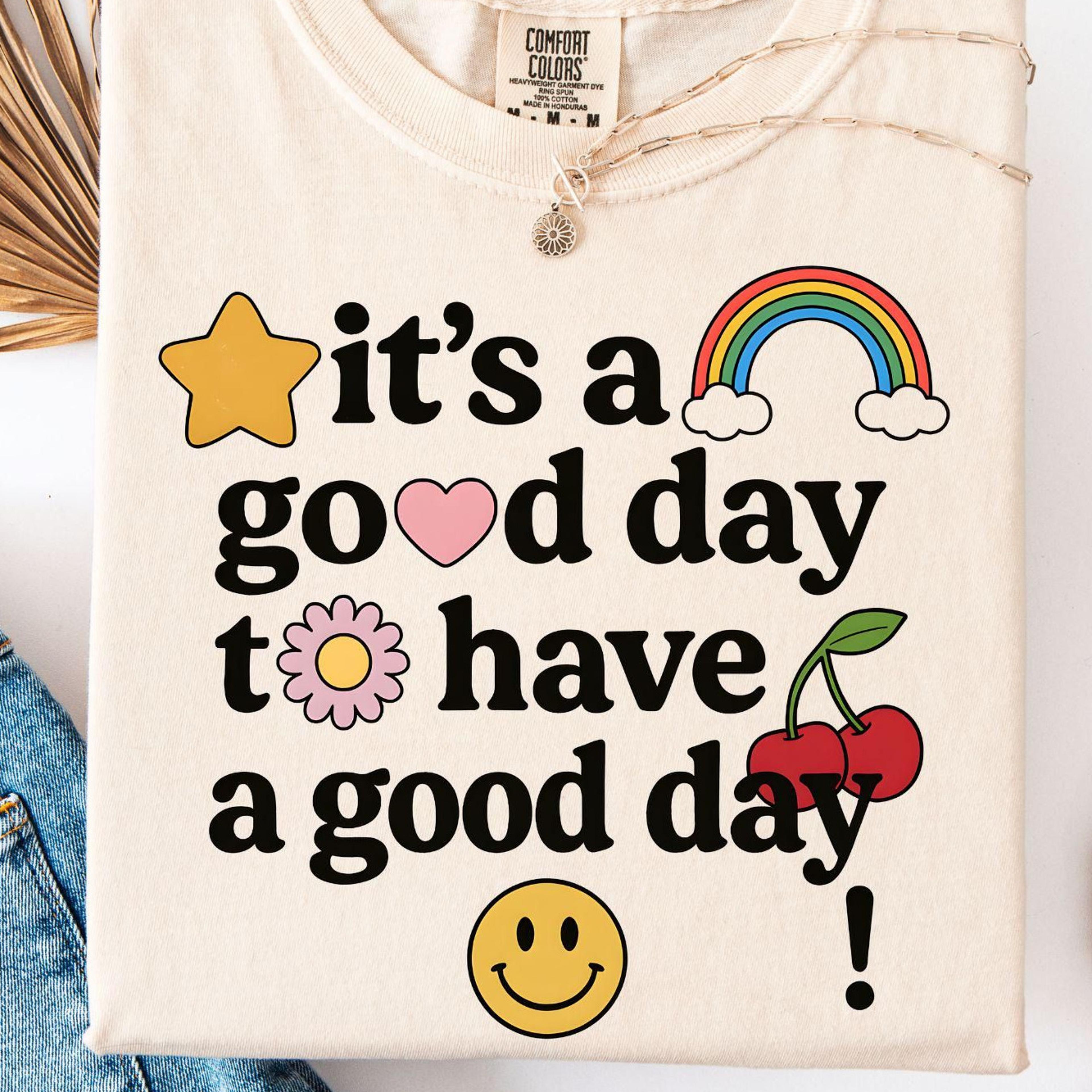 retro graphic shirt, positive vibes shirt, aesthetic smile t-shirt, it's a good day top