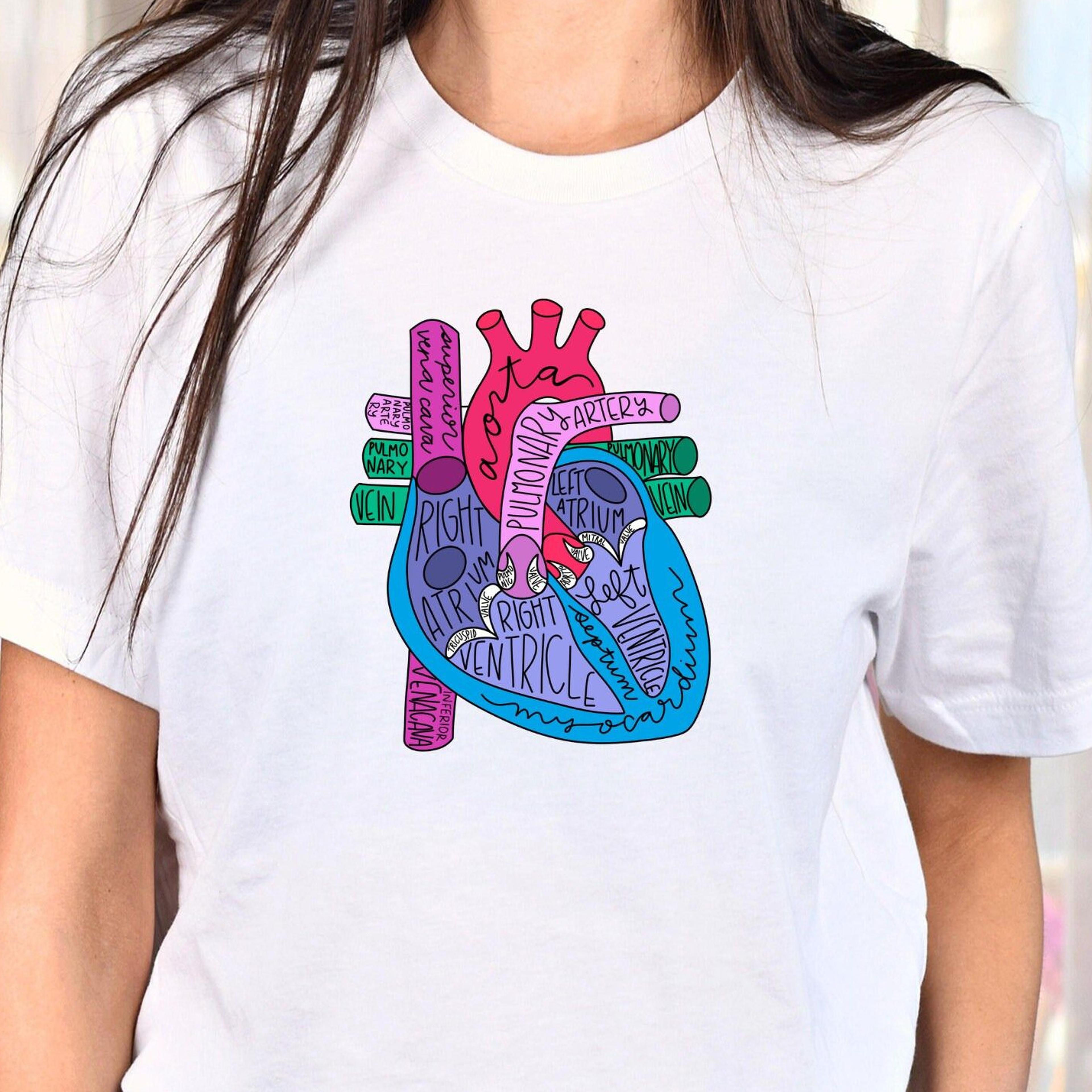 anatomical heart t-shirt cardiac nurse cardiologist medical anatomy sweatshirt
