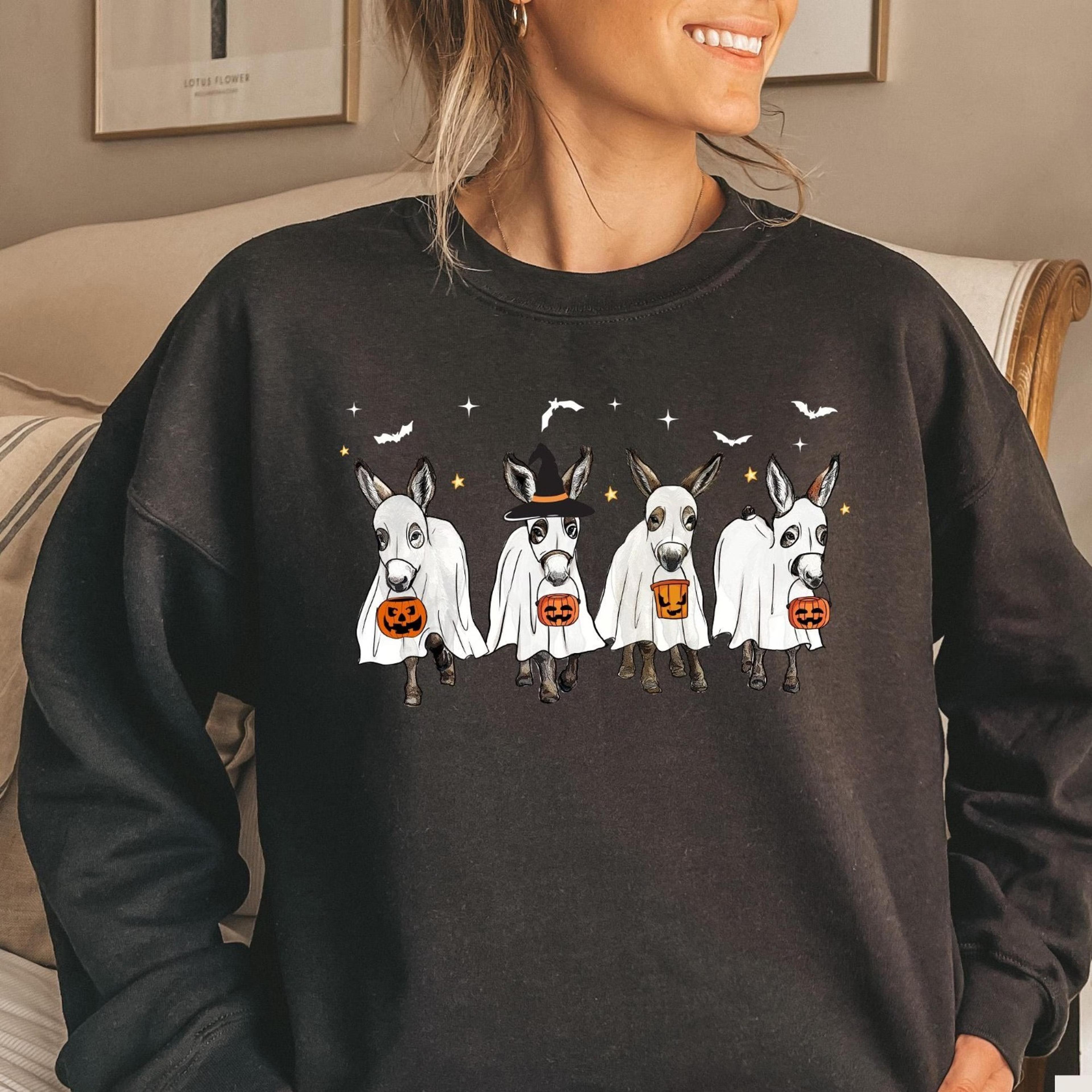 halloween donkey sweatshirt, spooky donkey shirt, fall shirt, farm animal shirt, halloween sweatshirt, halloween
