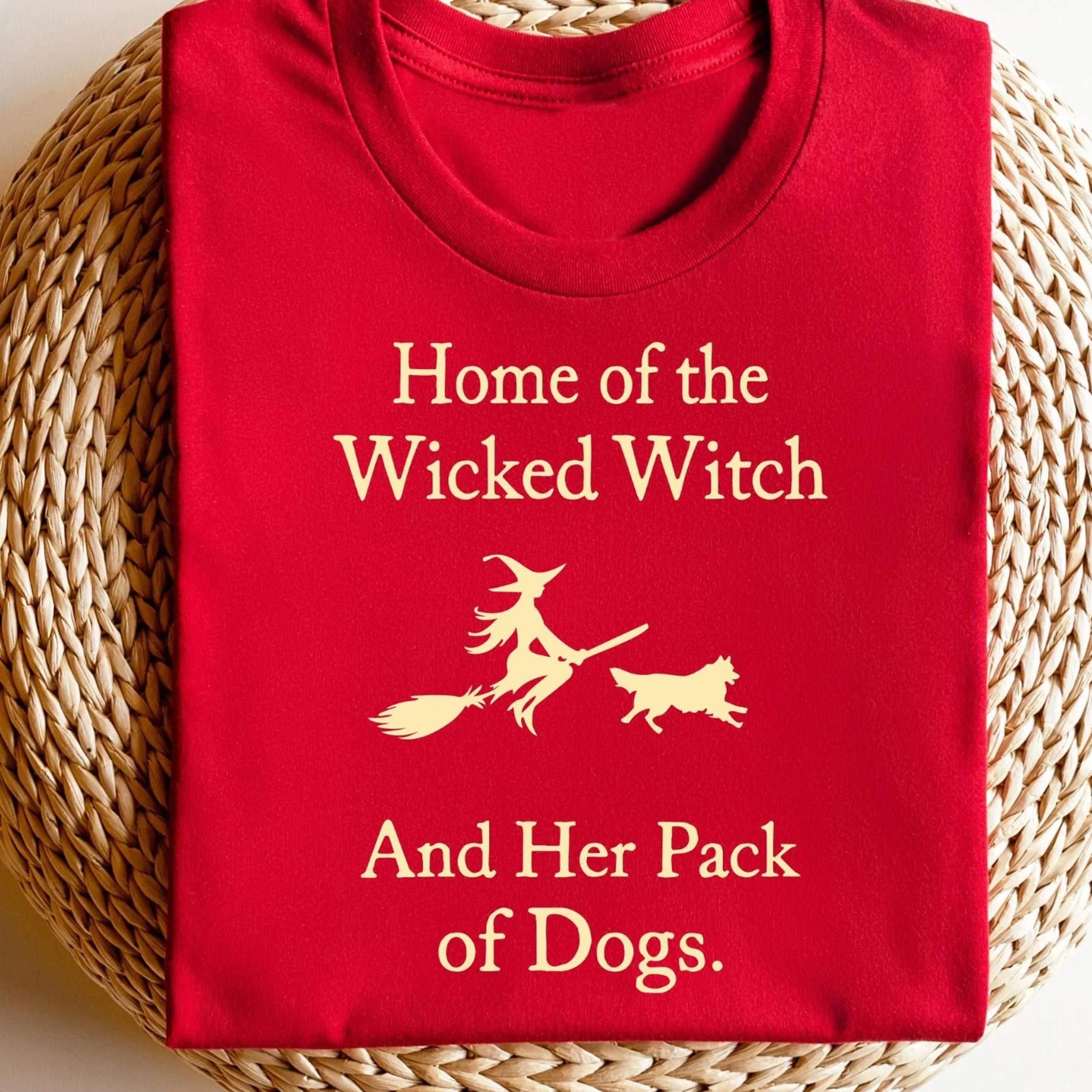 home of the wicked witch and her pack of dogs sweatshirt, spooky halloween sweater funny ghost dog sweatshirt spooky s