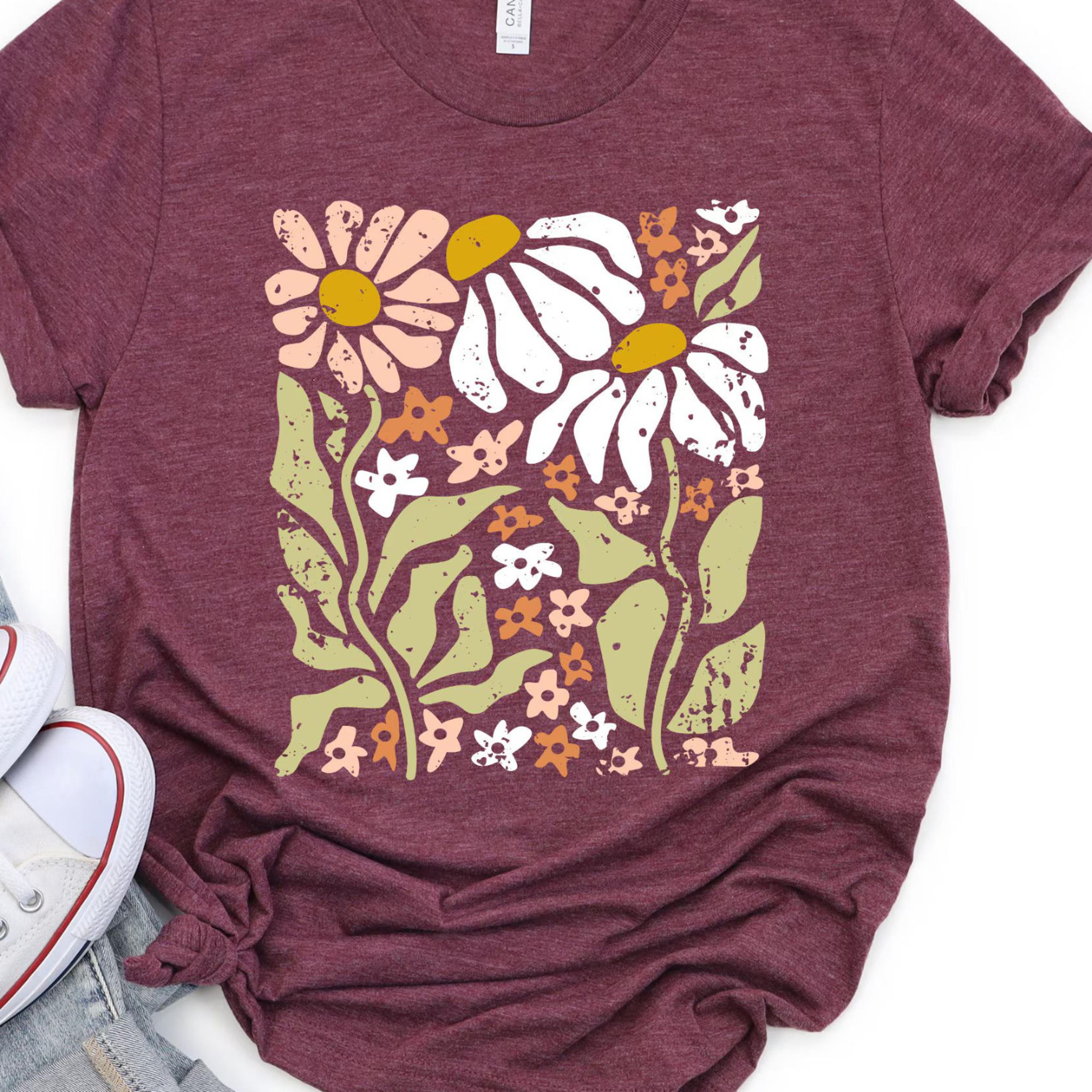boho wildflowers t-shirt floral nature graphic sweatshirt aesthetic flower shirt