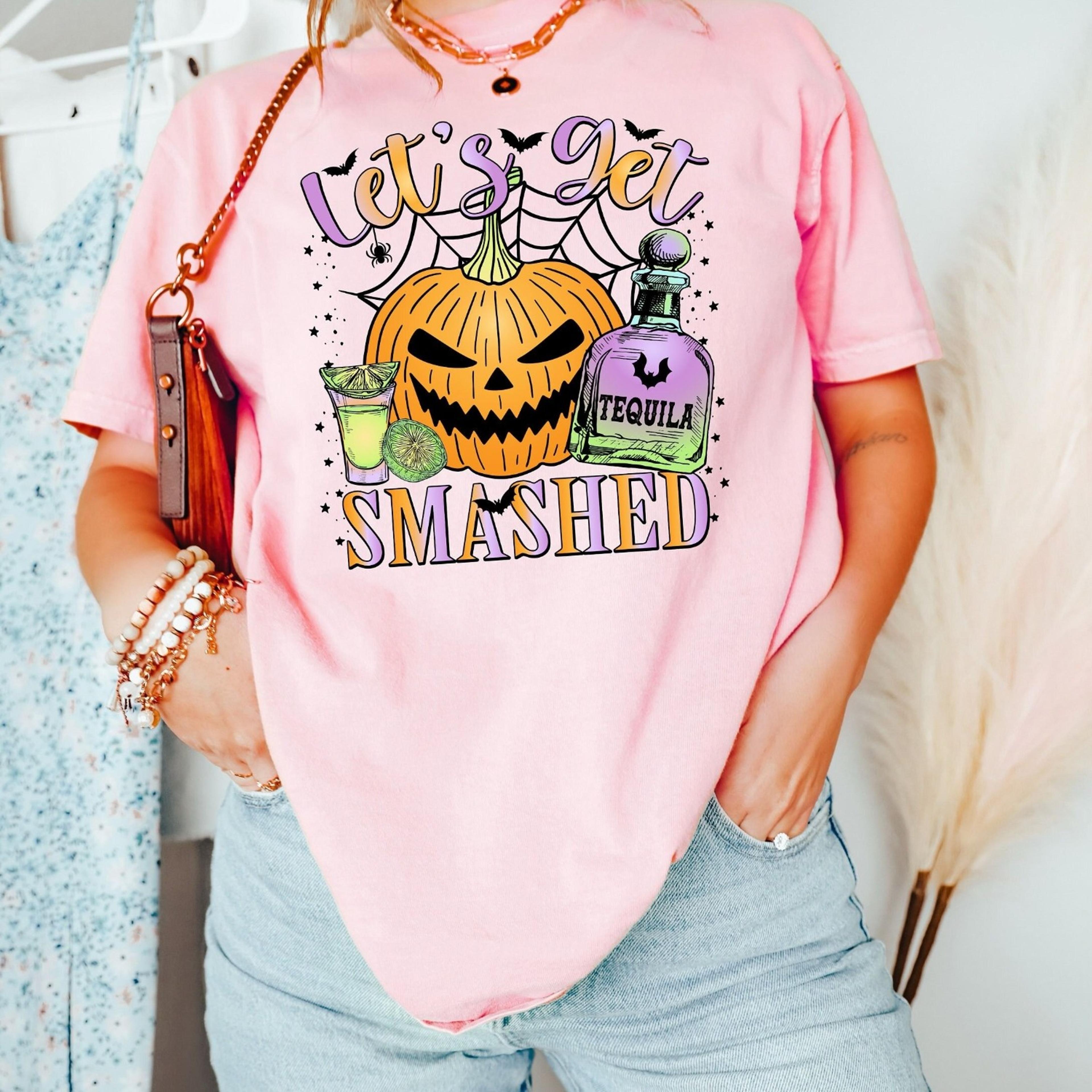 let's get smashed halloween shirt, pumpkin halloween sweatshirt, spooky season crewneck, family matching halloween tshir