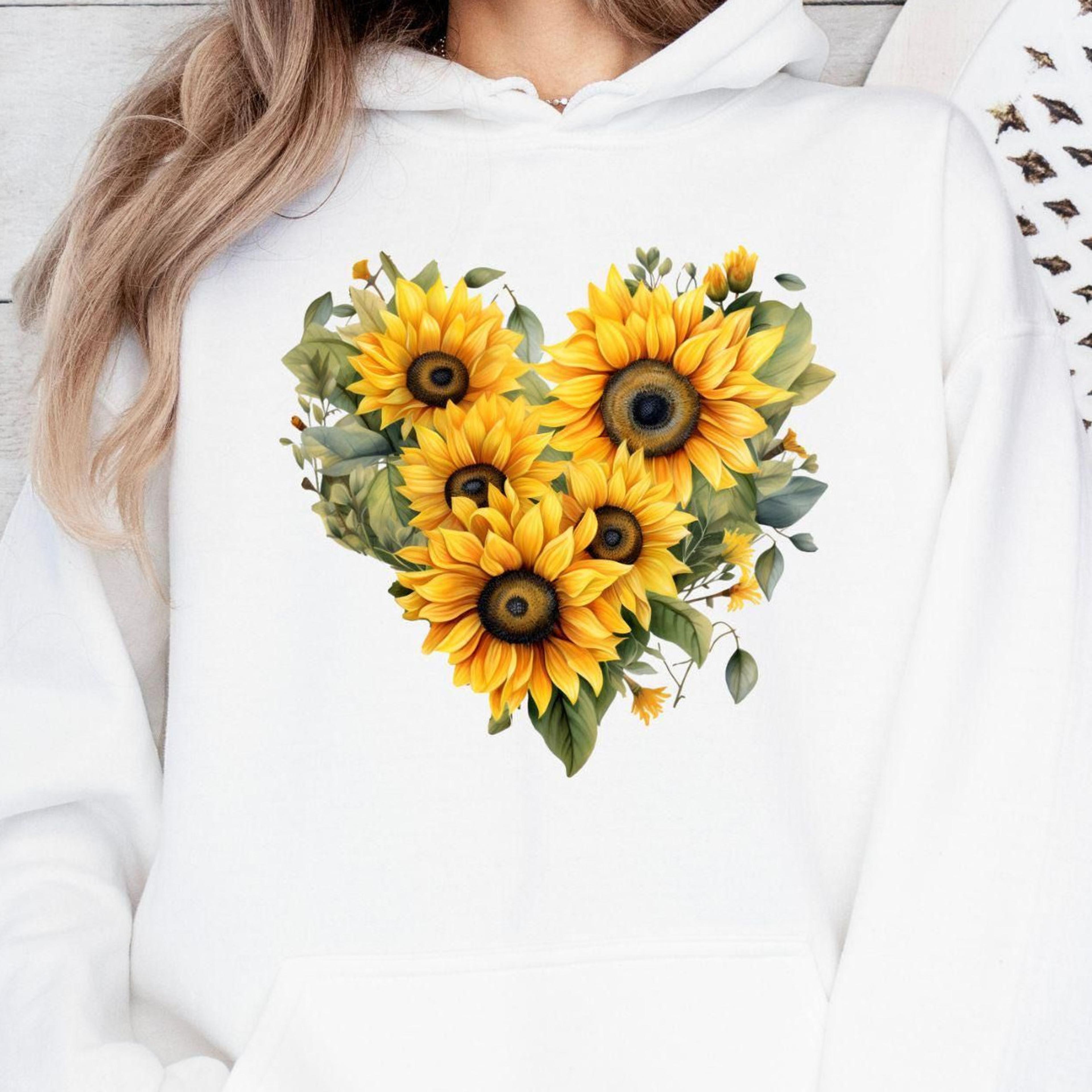 sunflower sweatshirts, floral long sleeve sunflower sweatshirt, flower sweatshirt, womens sweatshirts, trendy sunflower