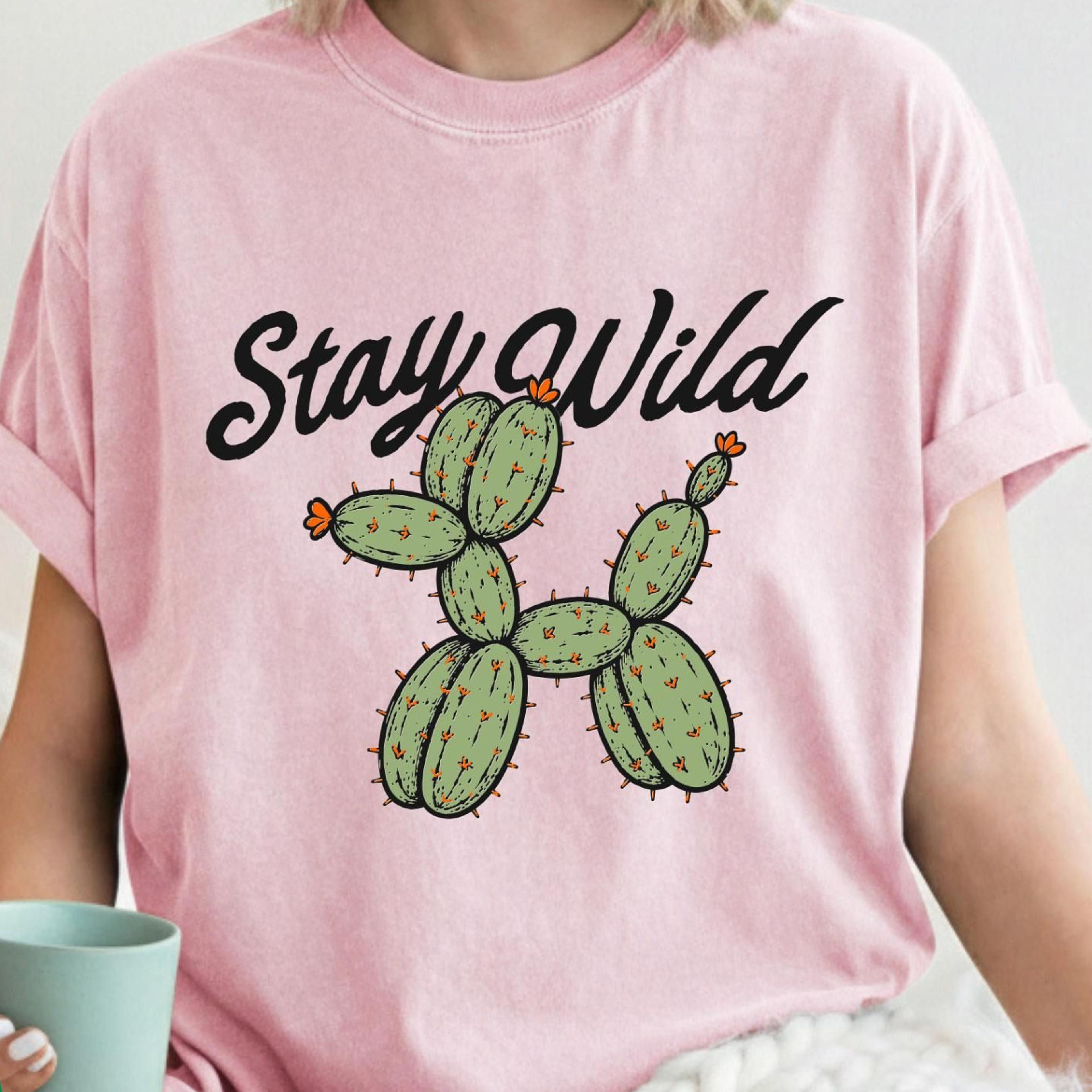 stay wild cactus t-shirt, balloon dog cactus tee, western cowgirl shirt
