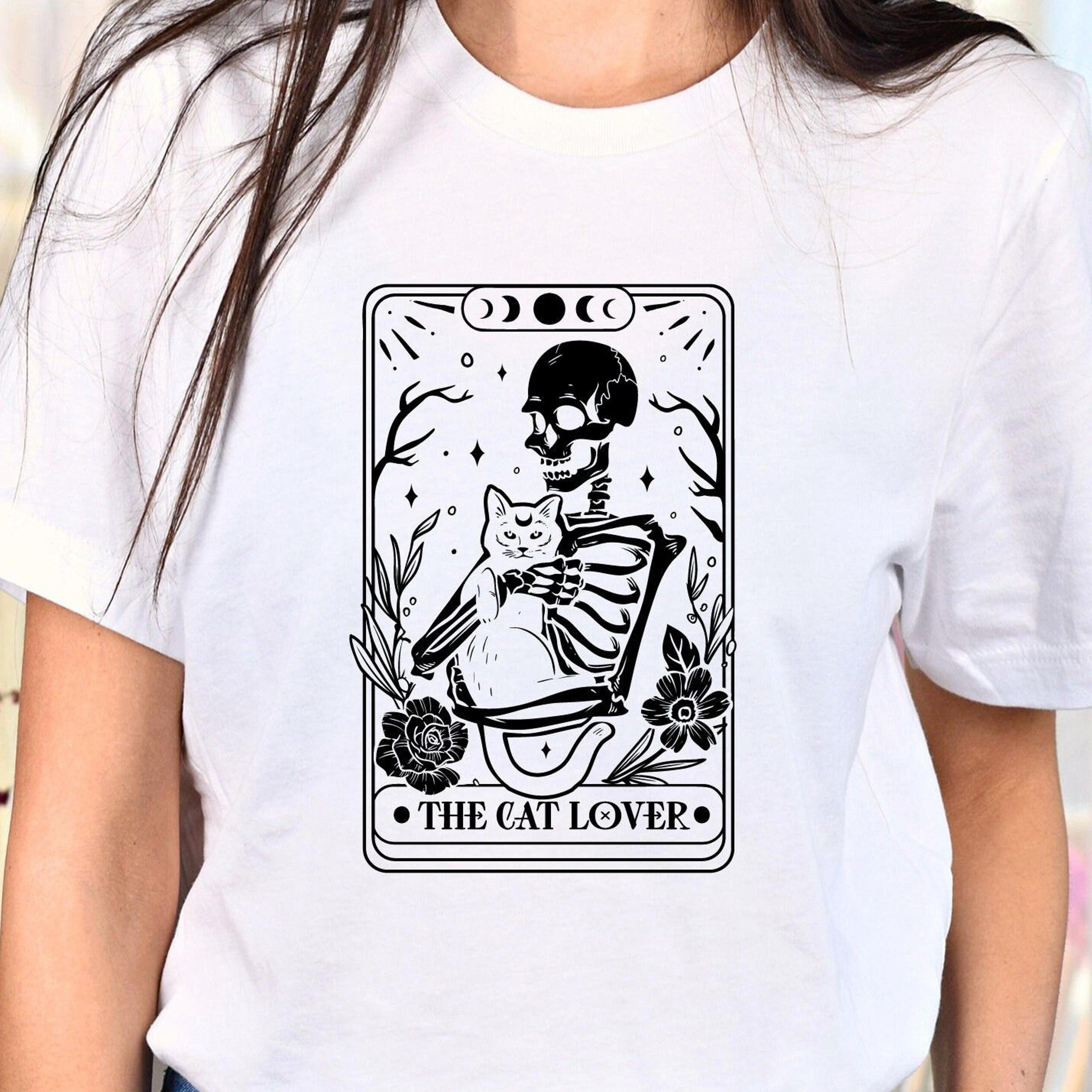 the cat lover tarot shirt | tarot card shirt | skeleton and cat shirt | gift for cat lovers | cat lady shirt