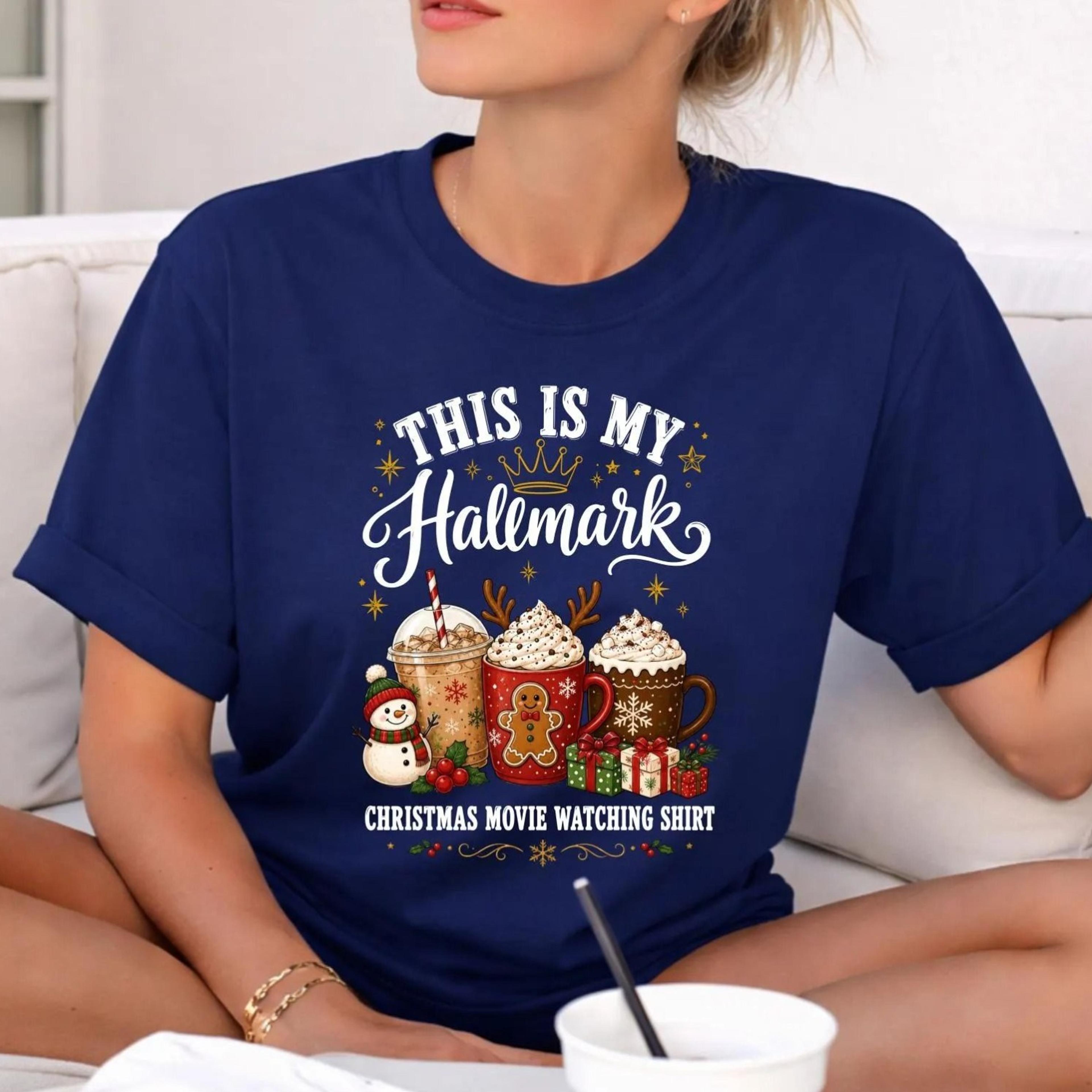 this is my christmas movie watching shirt, cosy christmas holiday movie night shirt, winter holiday top, festive xmas mo