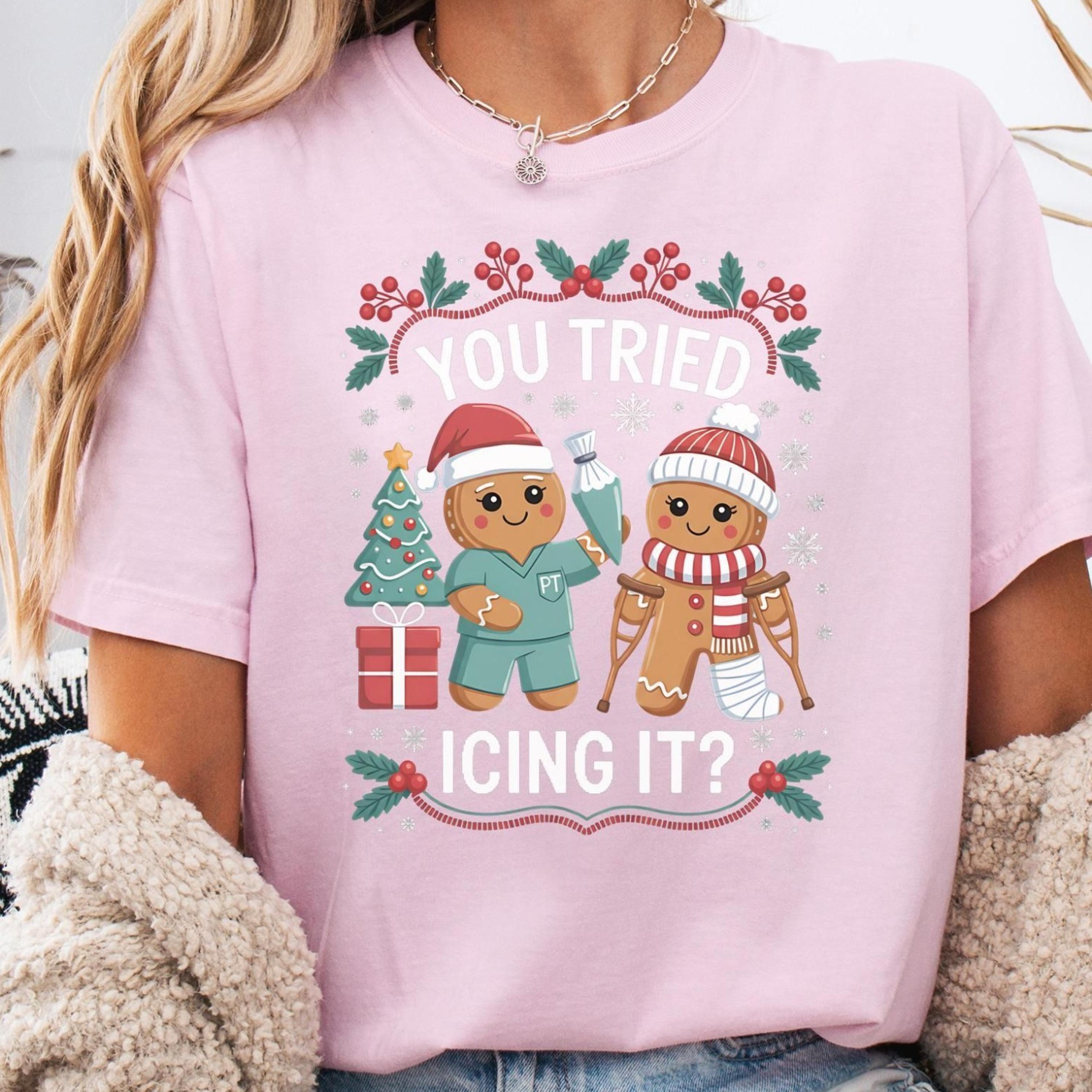 physio christmas t-shirt or sweatshirt physical therapy, christmas, funny, injury