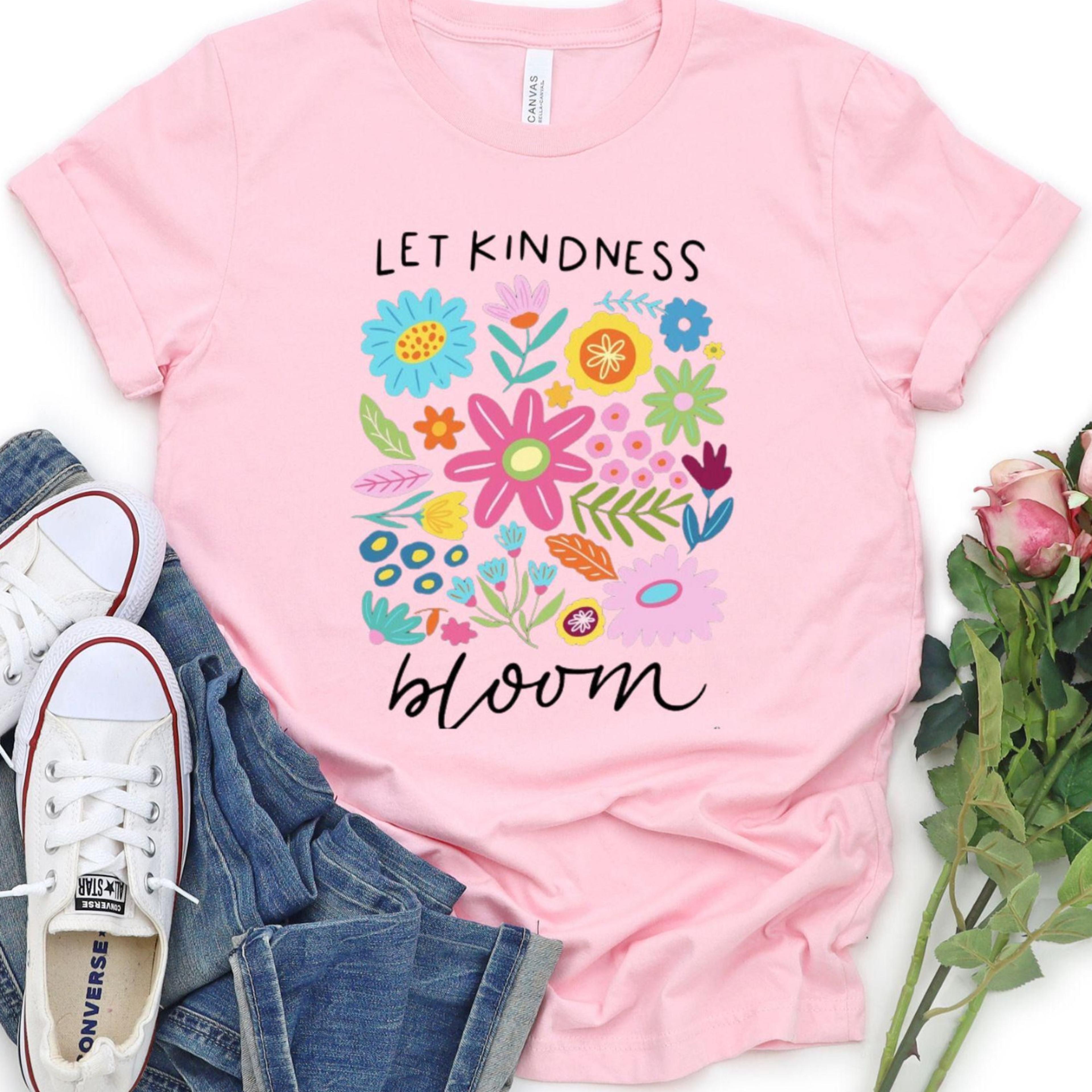 let kindness bloom t-shirt, be cool be kind retro flower shirt, be cool shirt, inspiration women shirt,
