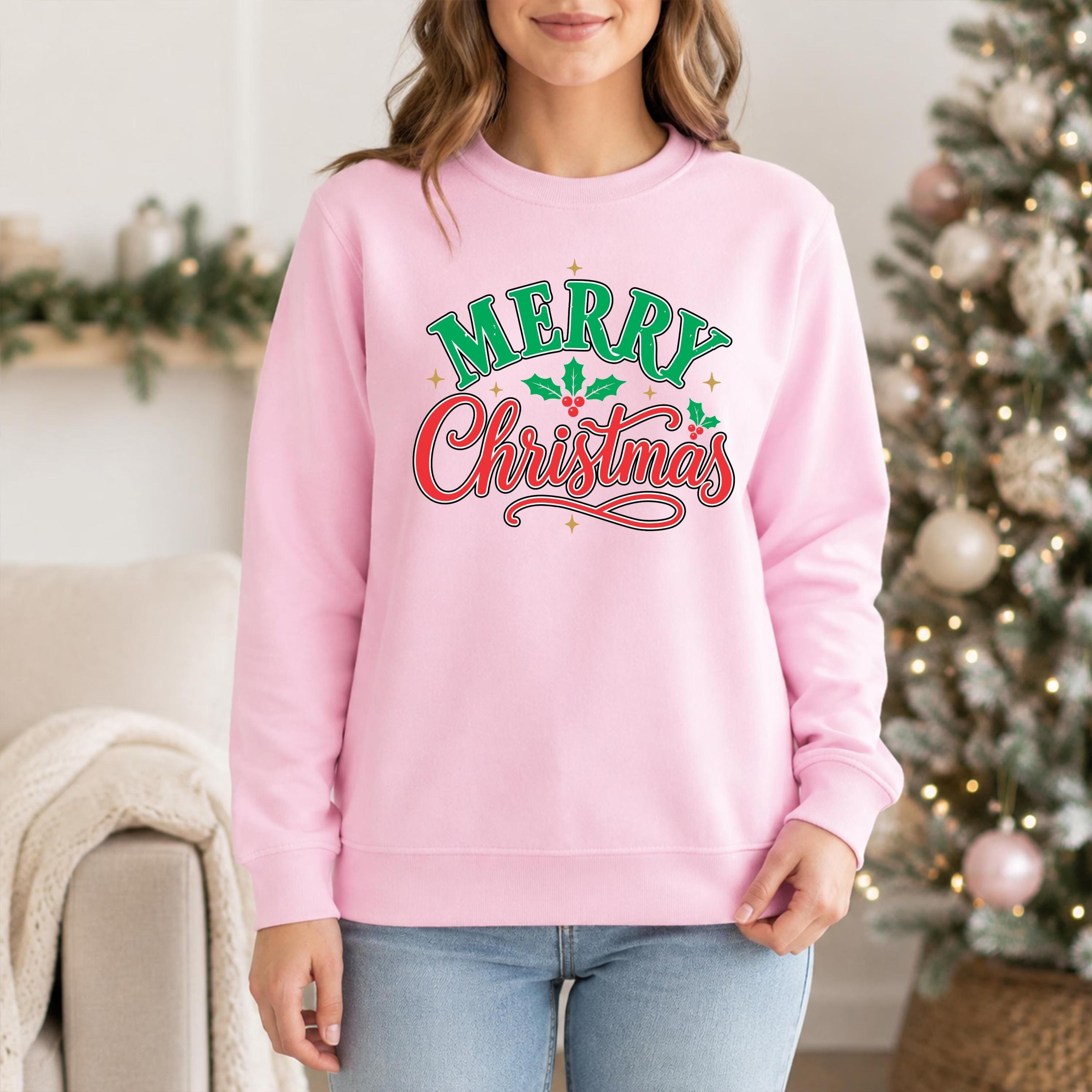 merry christmas sweatshirt, classic christmas crewneck, cute holiday sweater, womens xmas sweatshirt, christmas gifts, f