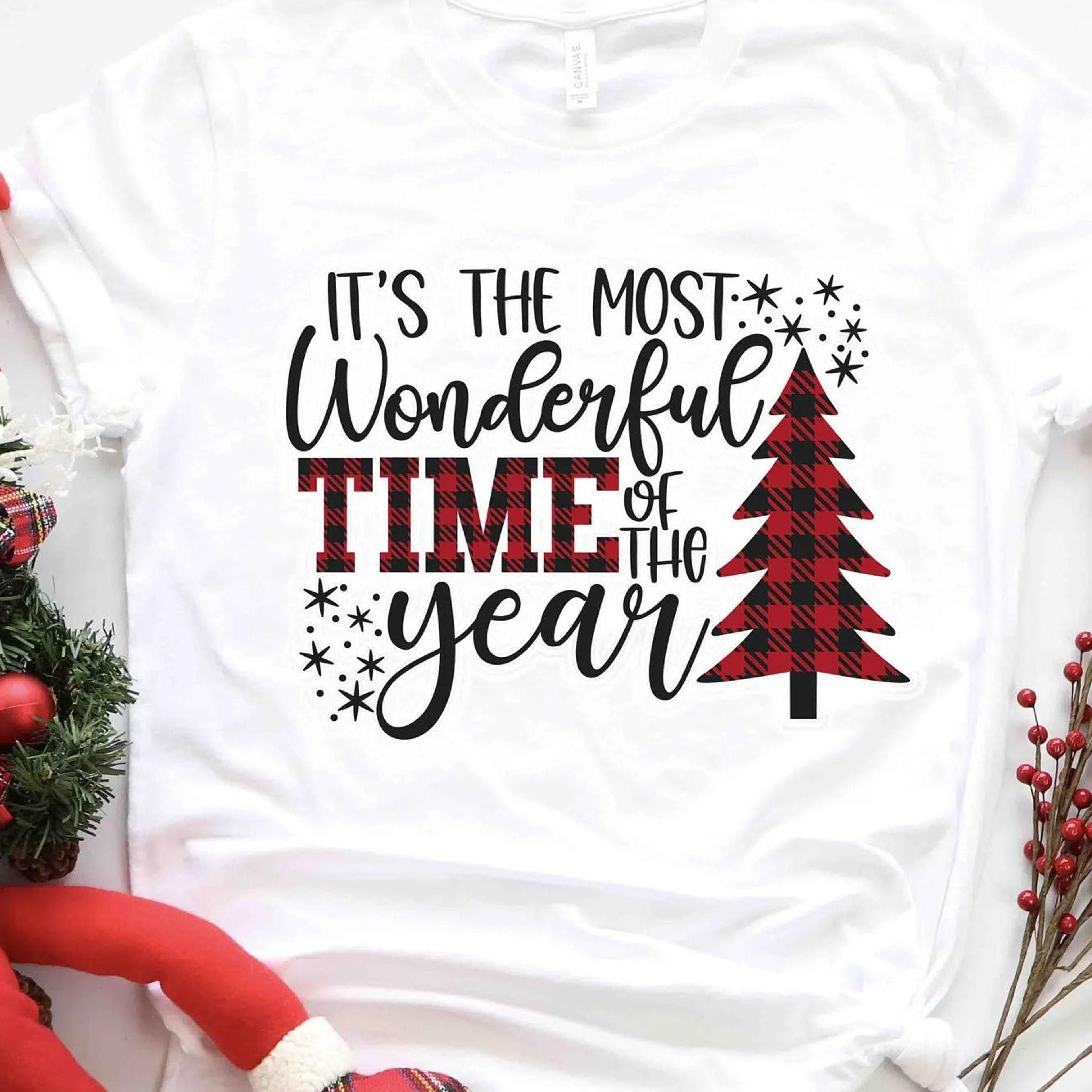 it's the most wonderful time of the year shirt, merry christmas santa joyful believe mistletoe blessing friends snow
