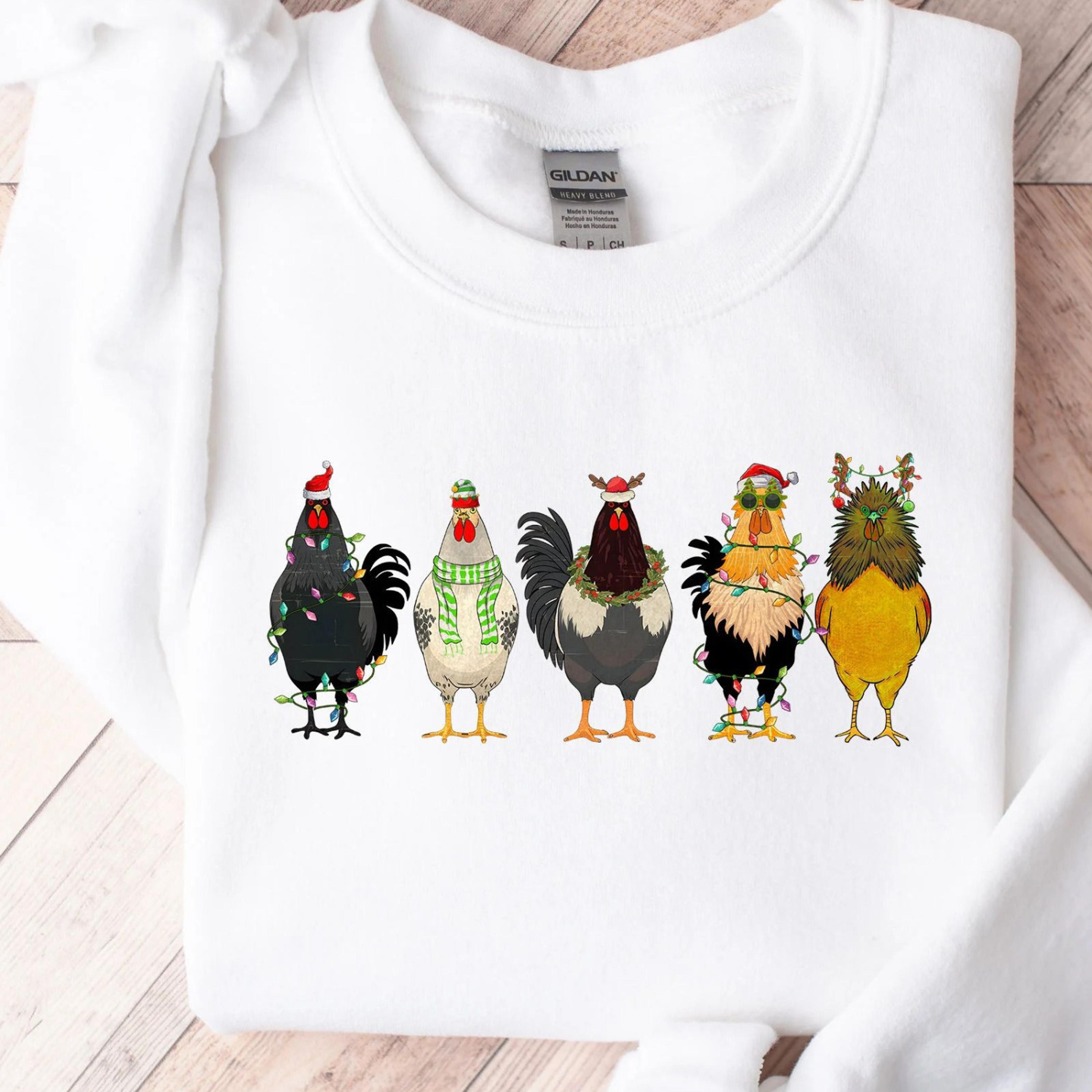 cute christmas chickens sweatshirt christmas farm sweatshirt funny christmas chicken sweatshirt