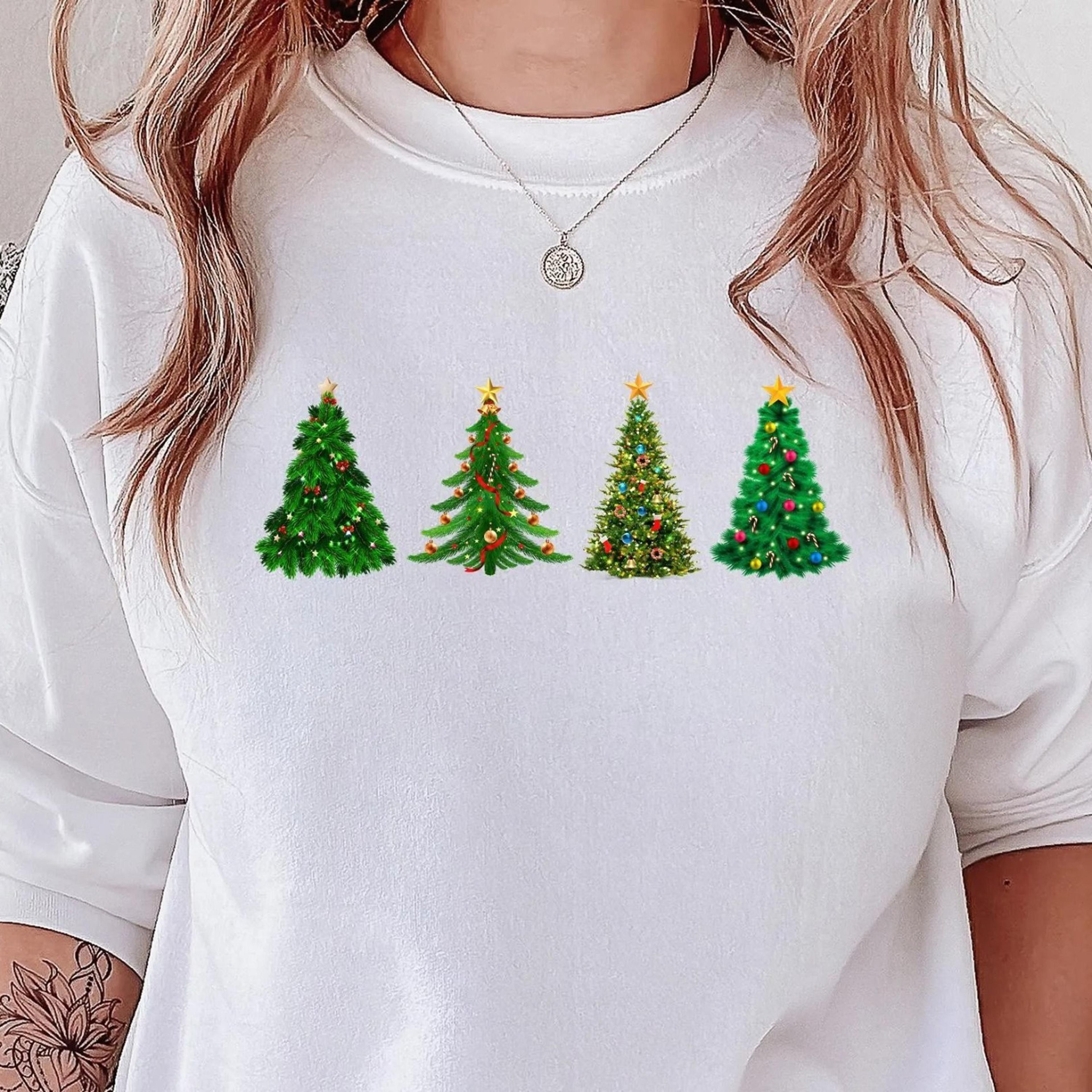 green christmas tree sweatshirt, holiday crewneck sweatshirt, festive xmas jumper, winter christmas outfit, cozy holiday