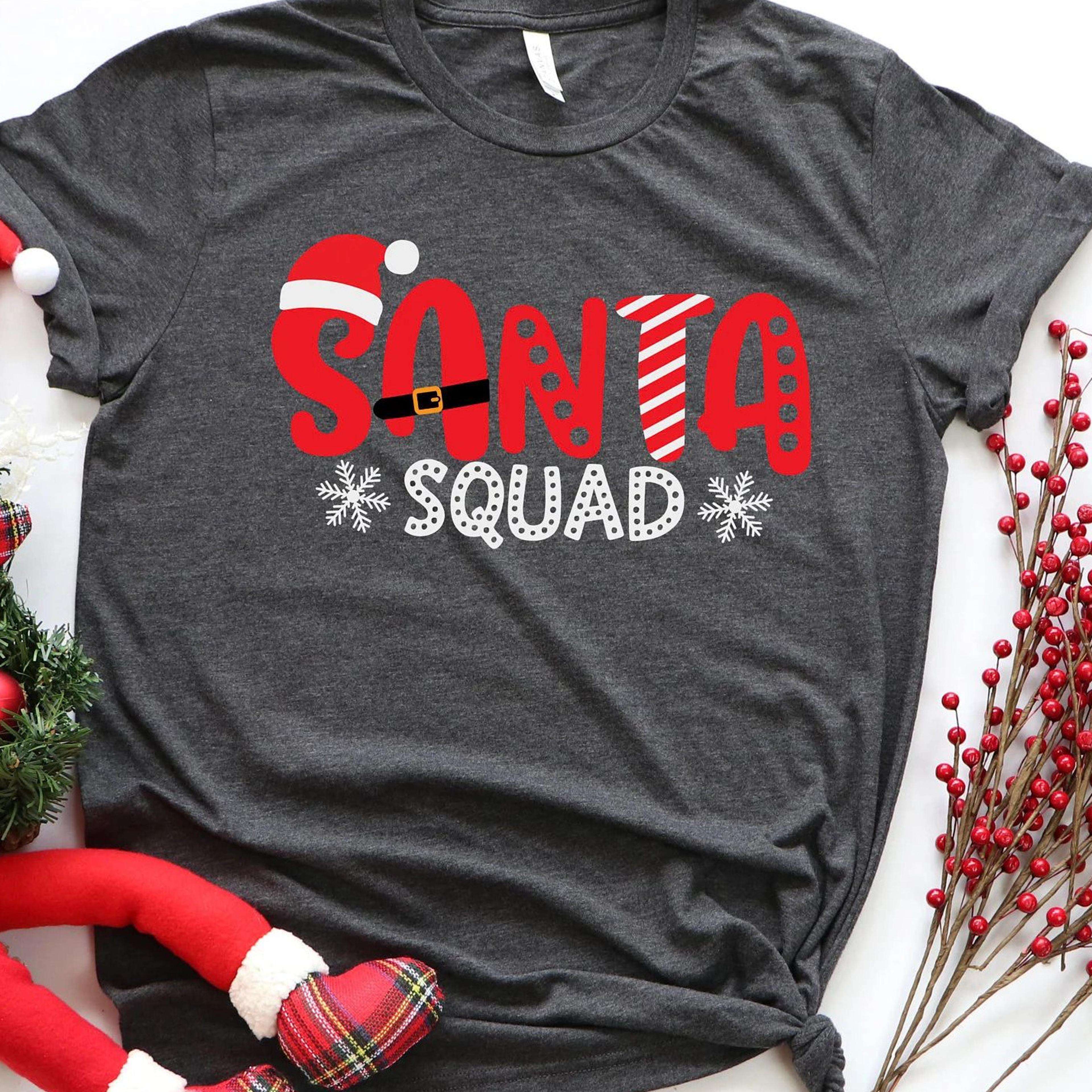 santa squad t-shirt family matching christmas crew holiday sweatshirt