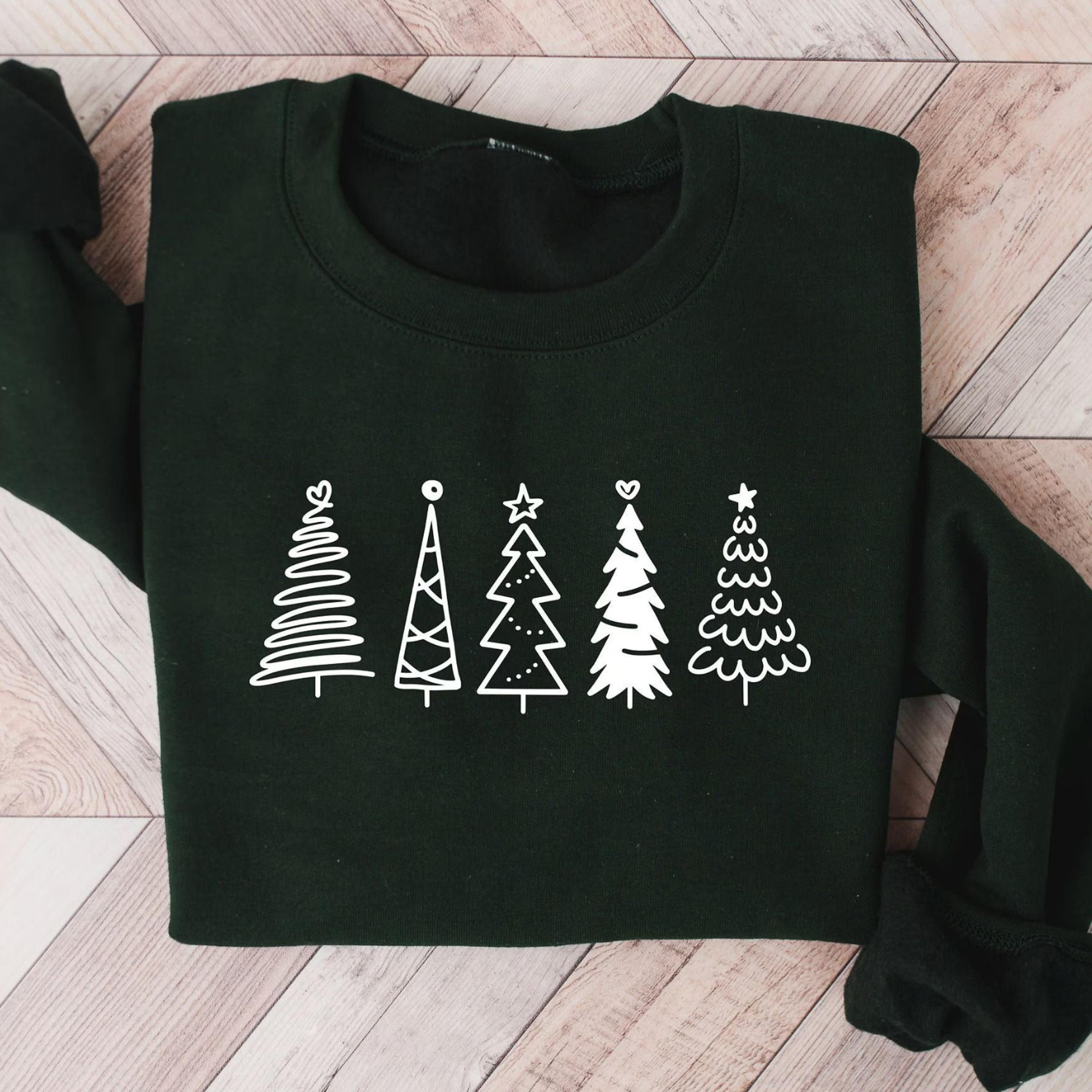 christmas tree t-shirt womens holiday crewneck winter christmas sweatshirt