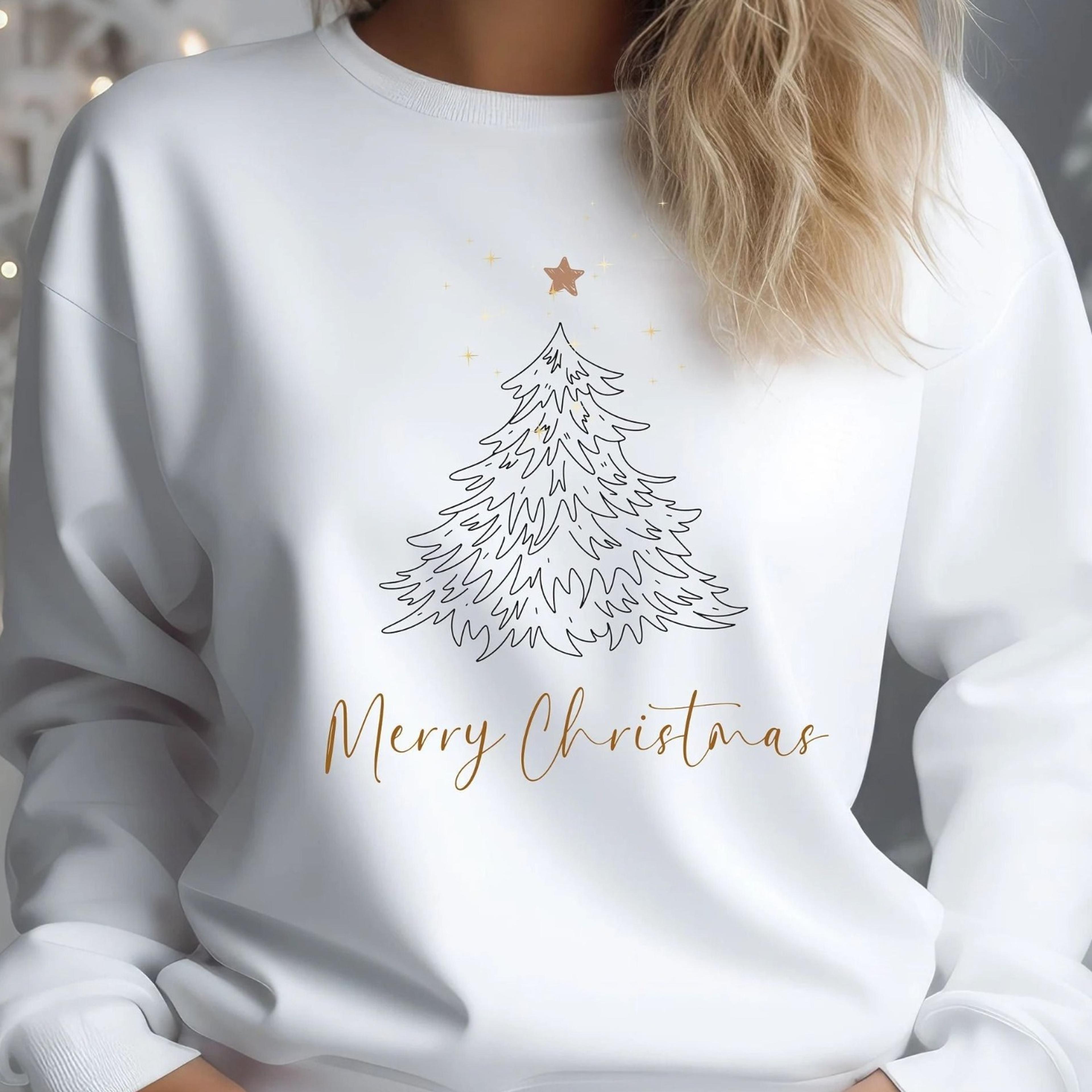 merry christmas sweatshirt winter hoodie, minimalist, christmas nordic sweater, christmas tree outfit, unisex sweater,
