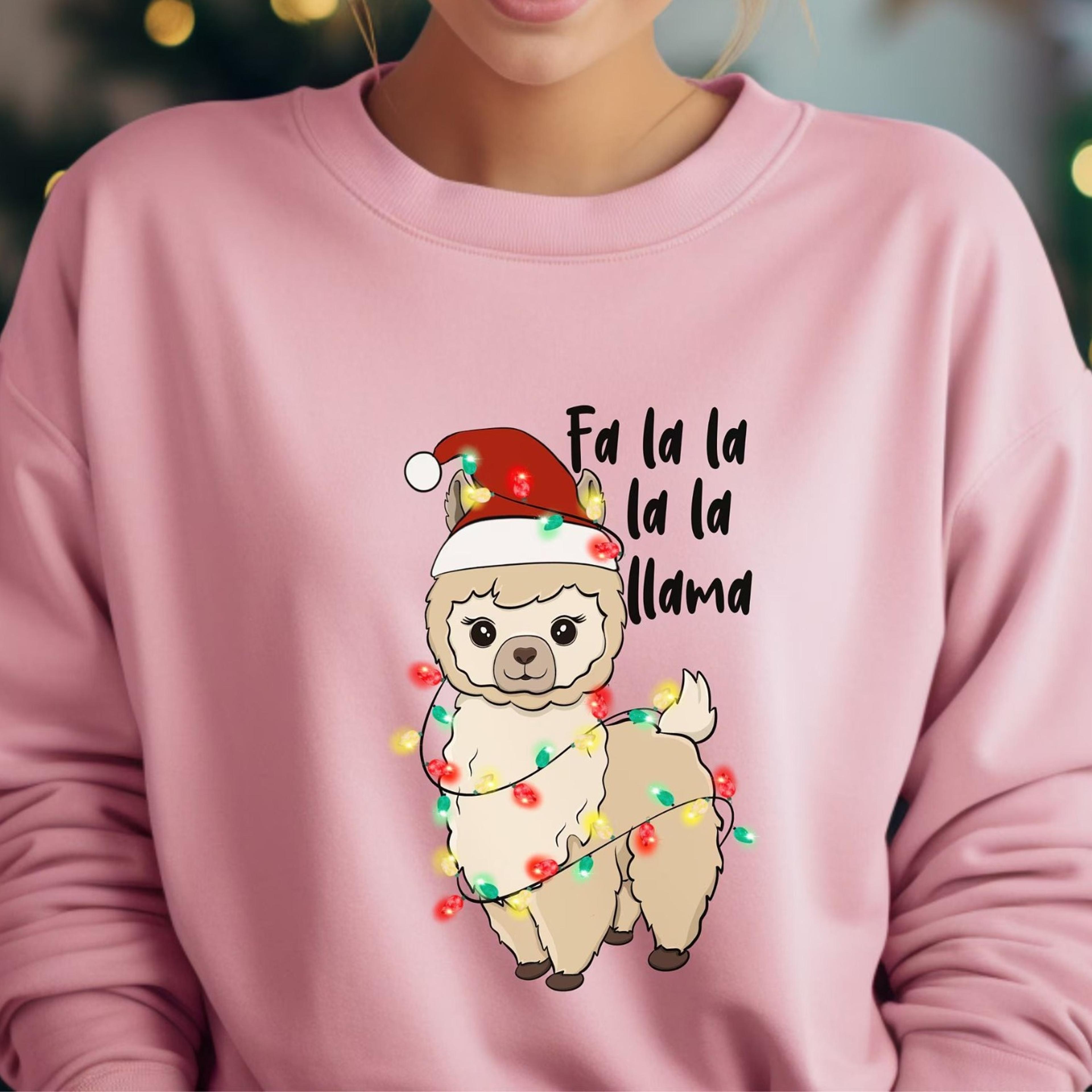 christmas lama sweatshirt, lama christmas shirt for women, funny animals christmas sweatshirt, funny christmas shirt