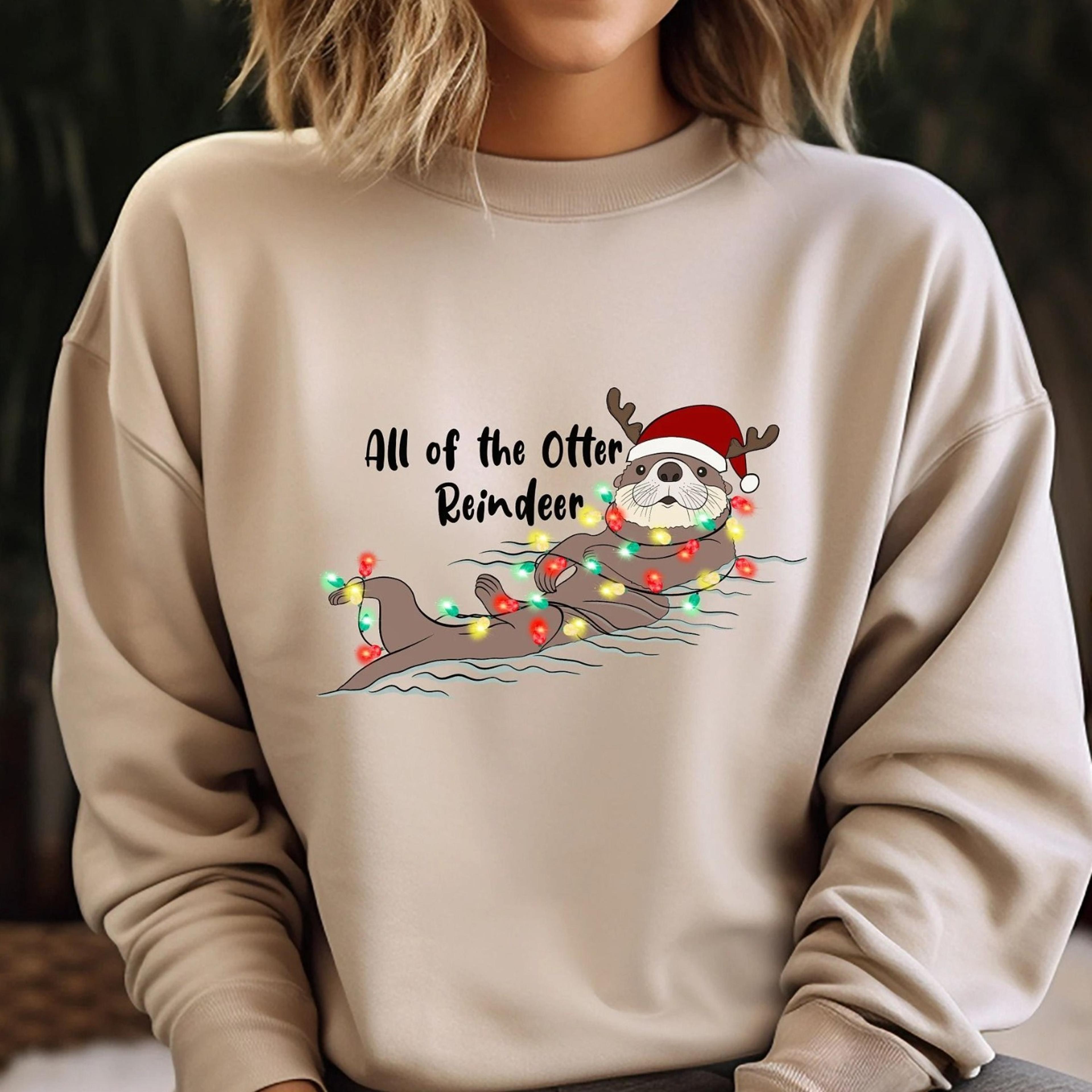 cute otter christmas sweater, christmas sweater otter, funny animals christmas shirt, kawaii otter sweater