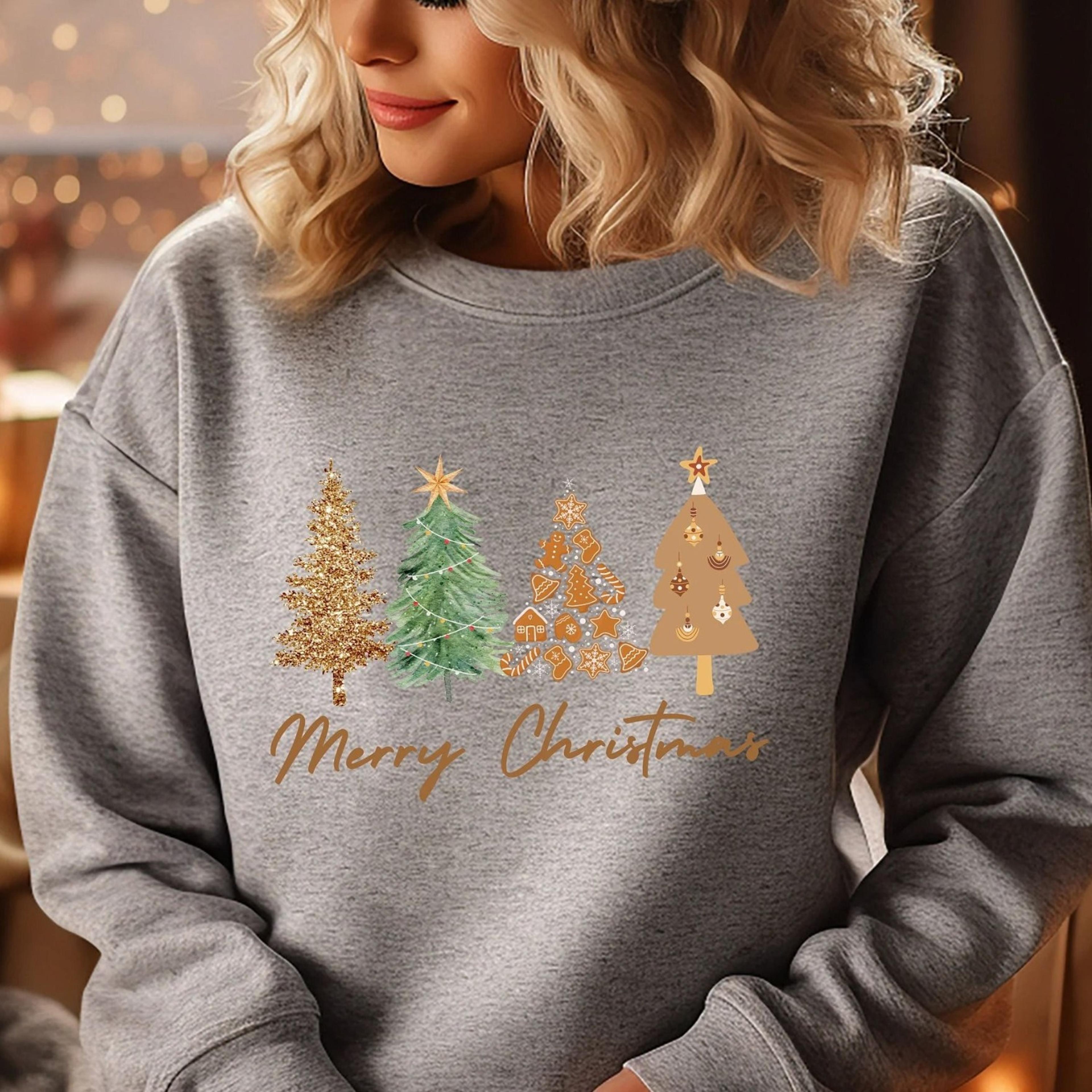 christmas tree sweatshirt, christmas sweater, cottagecore winter, minimalist nordic sweater, crewneck outfit, sweater