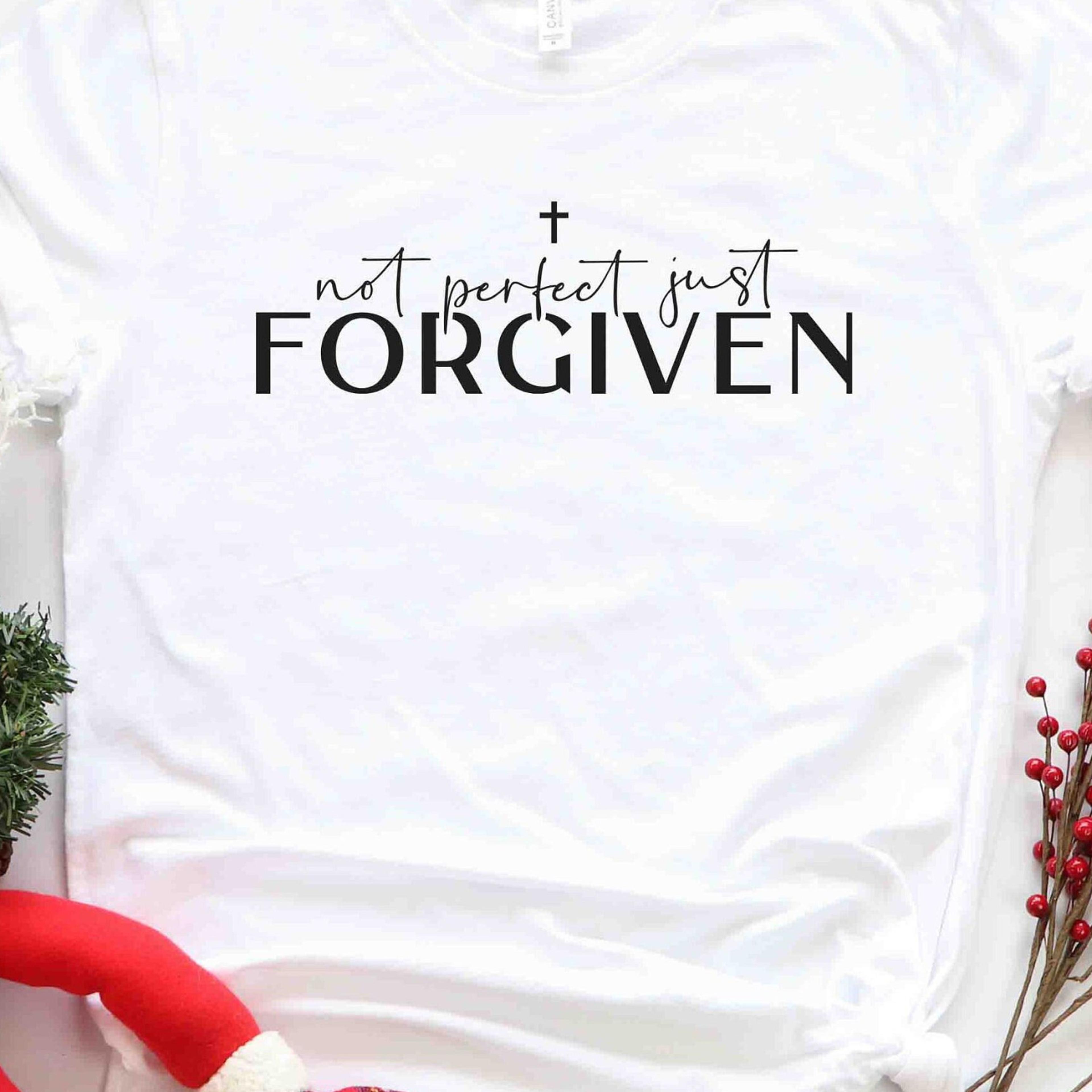 not perfect just forgiven shirt, minimalist christmas shirt, christmas shirts, holiday tee, jesus love shirt, love came