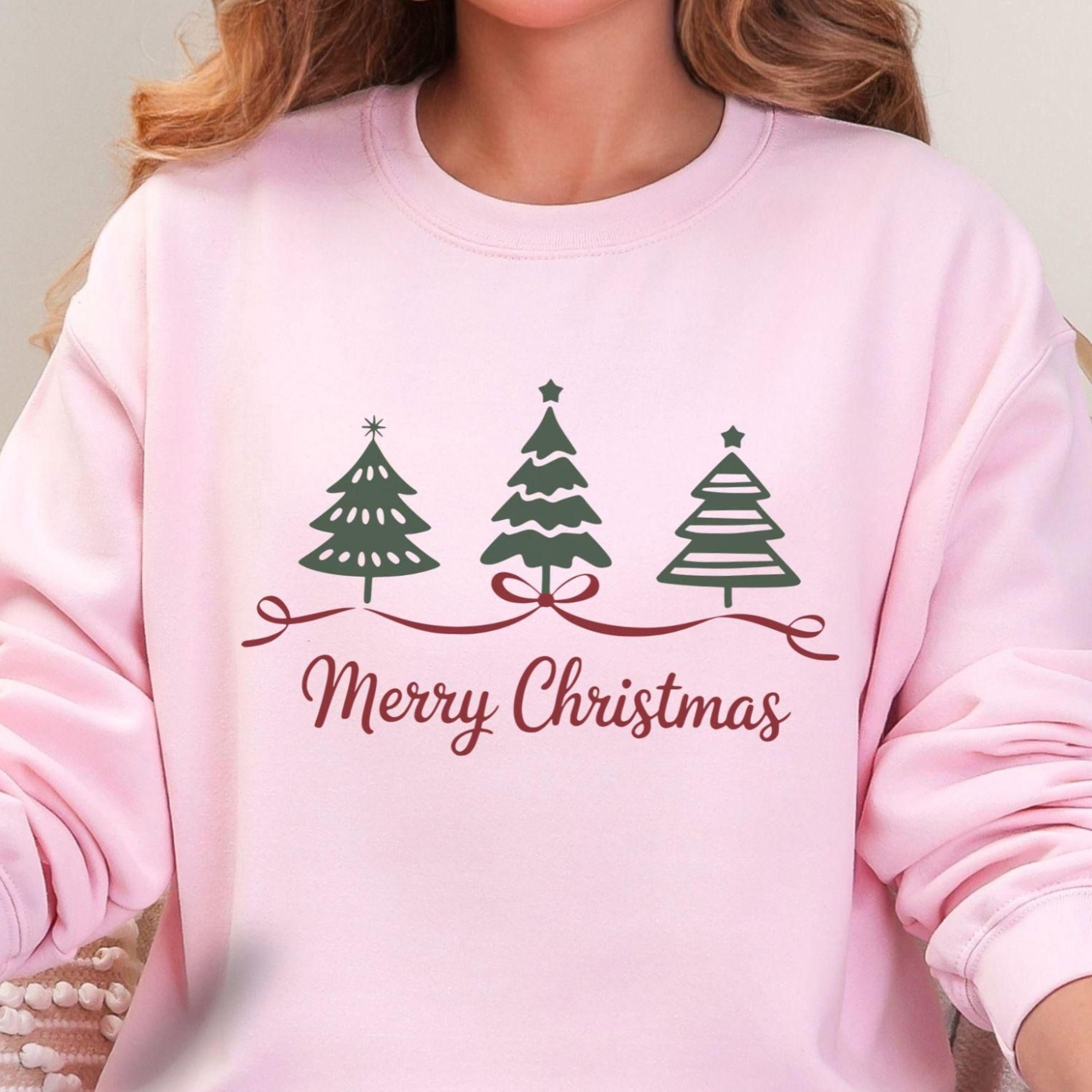 merry christmas tree sweatshirt xmas gift for women pine tree sweater winter holiday shirt cozy christmas