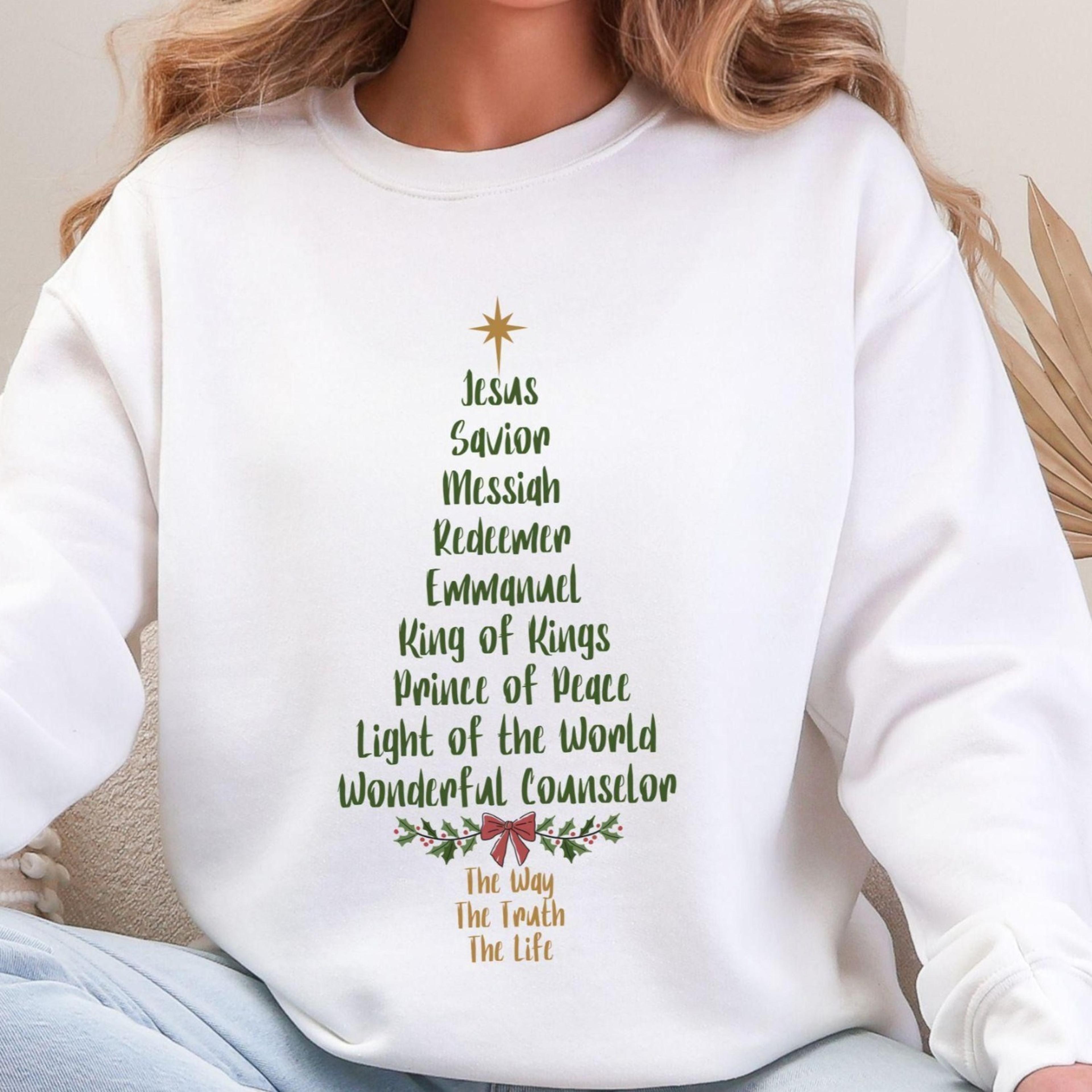 christian christmas sweatshirt jesus christmas tree sweater