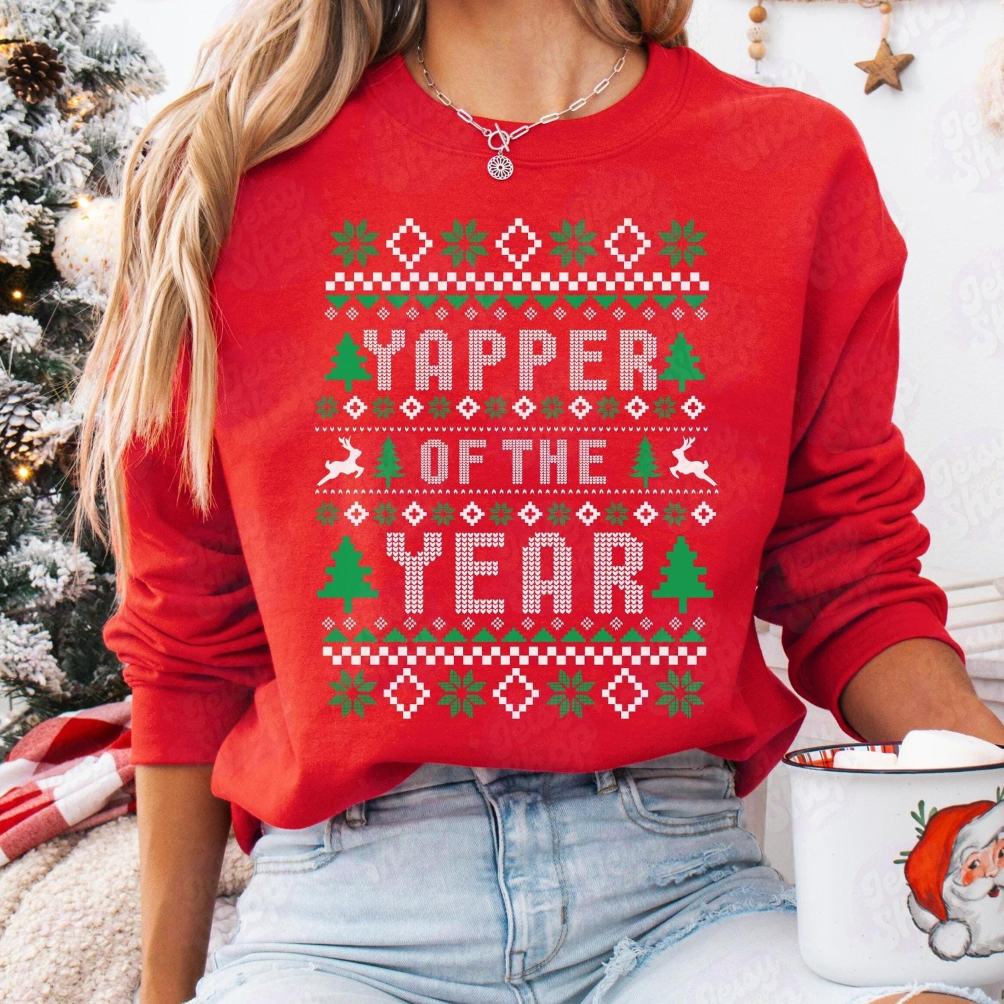 ugly yapper of the year christmas sweater, funny office holiday t-shirt, coworker office xmas gift, work christmas
