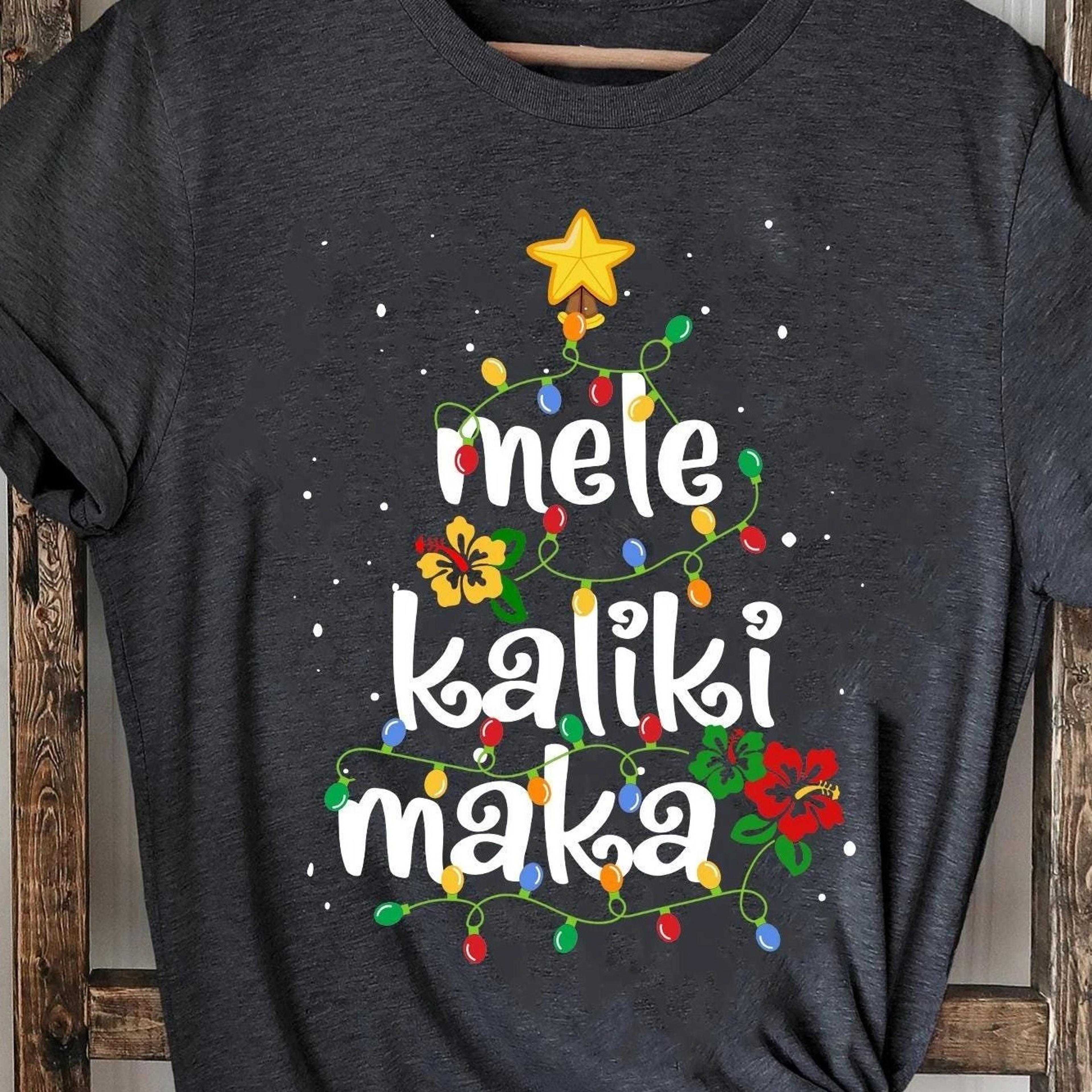 mele kalikimaka shirt hawaiian christmas tree tee