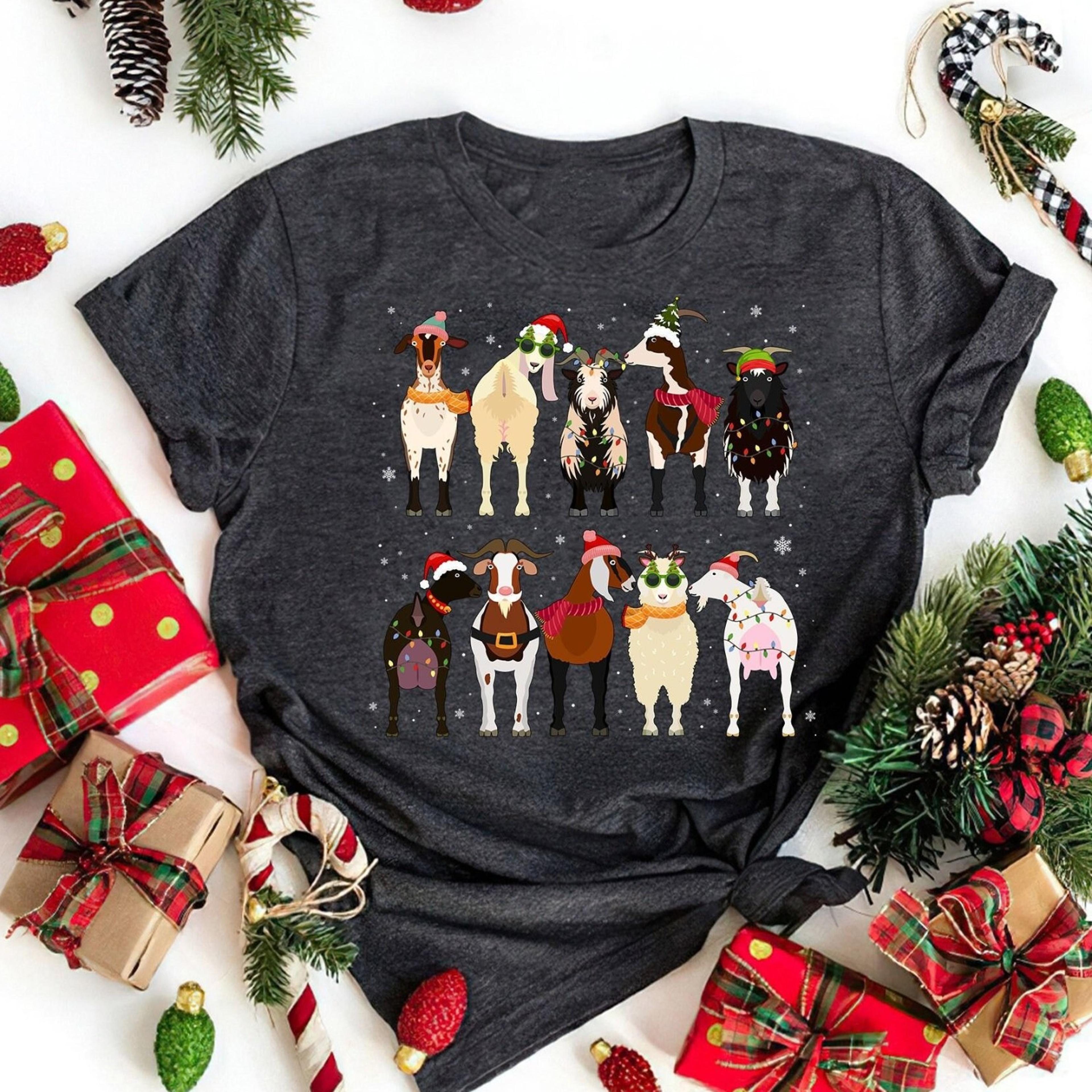 funny goat christmas t-shirt farm animal lover gift