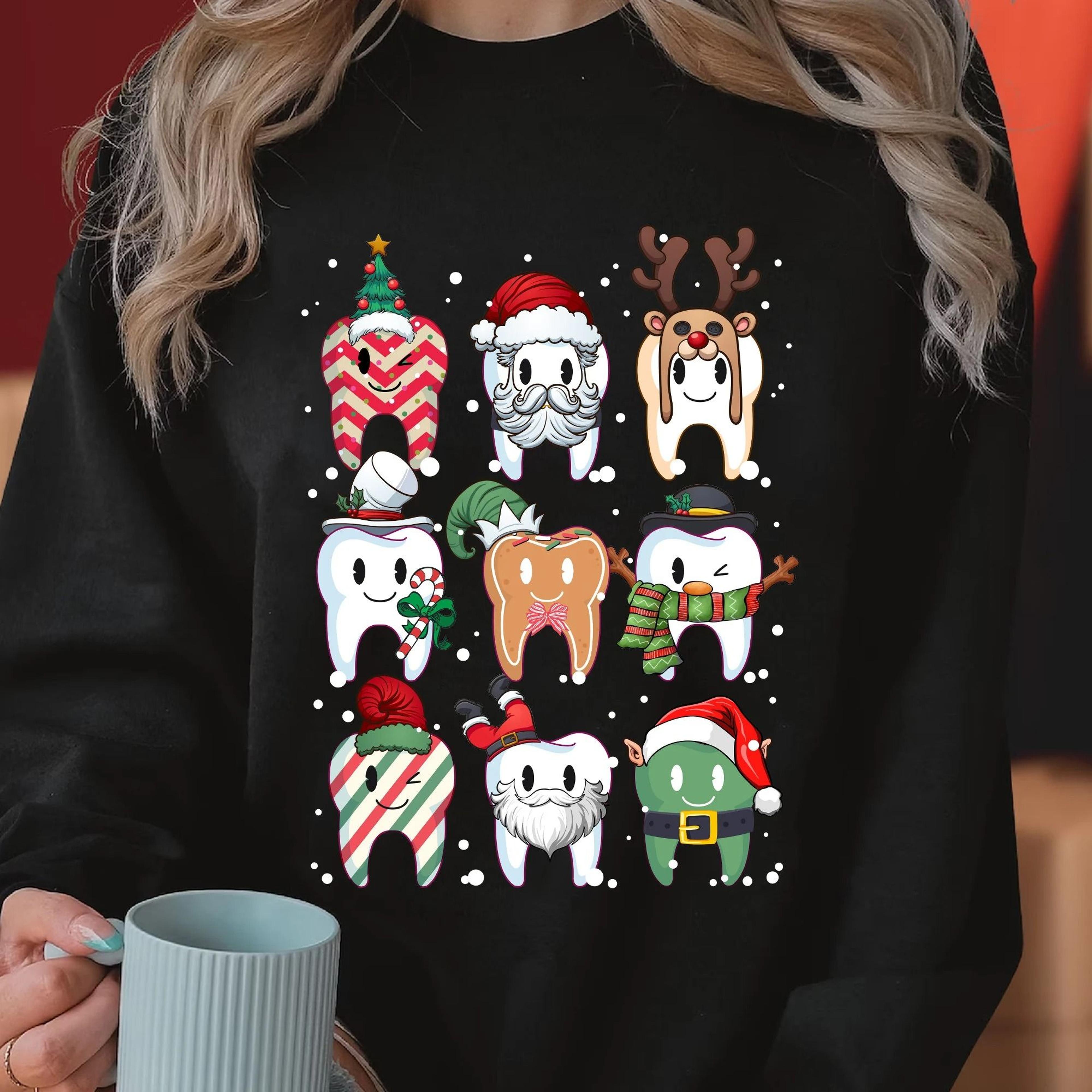 christmas dentist shirt, tooth squad, holiday dental gift