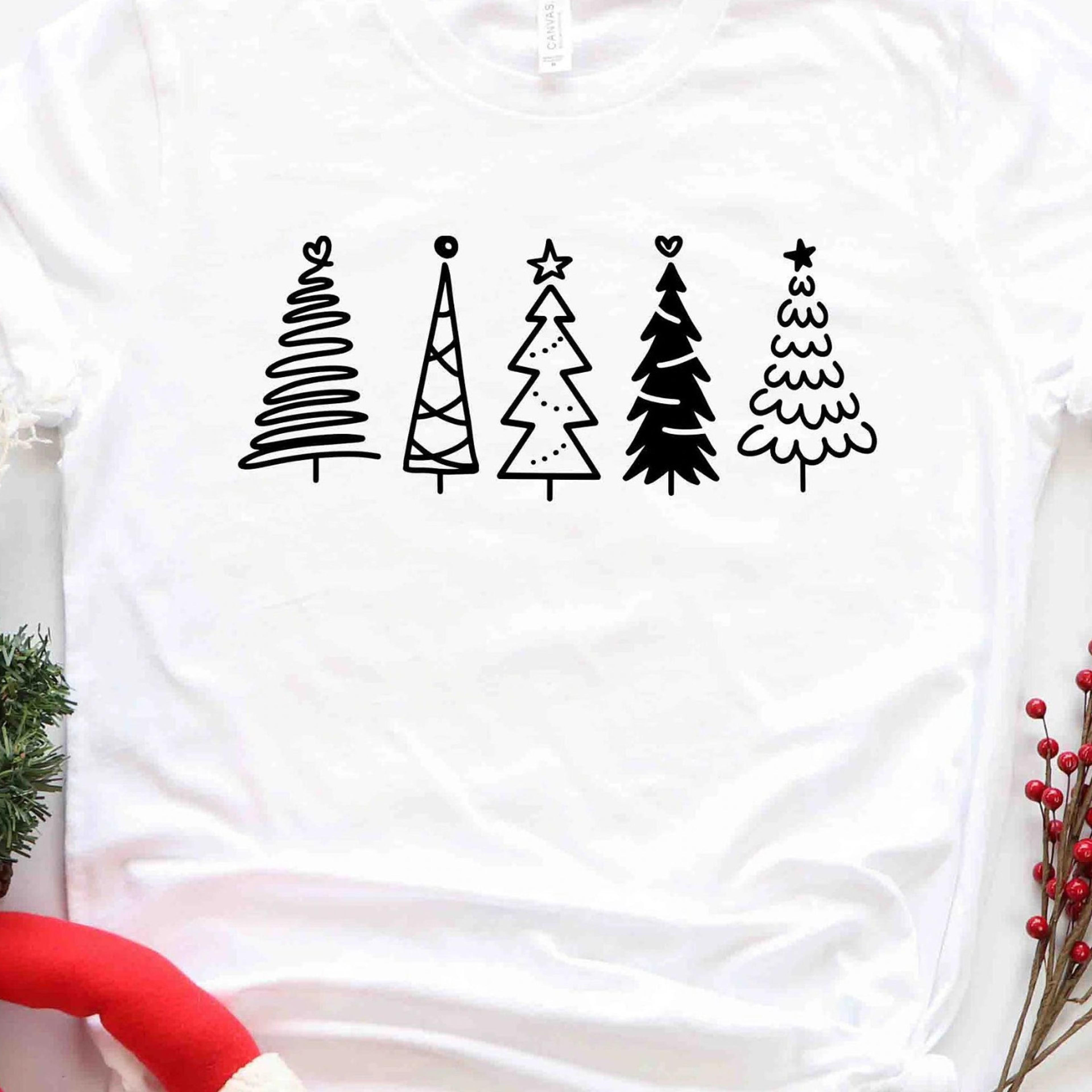 plaid christmas tree t-shirt cute womens winter holiday sweatshirt