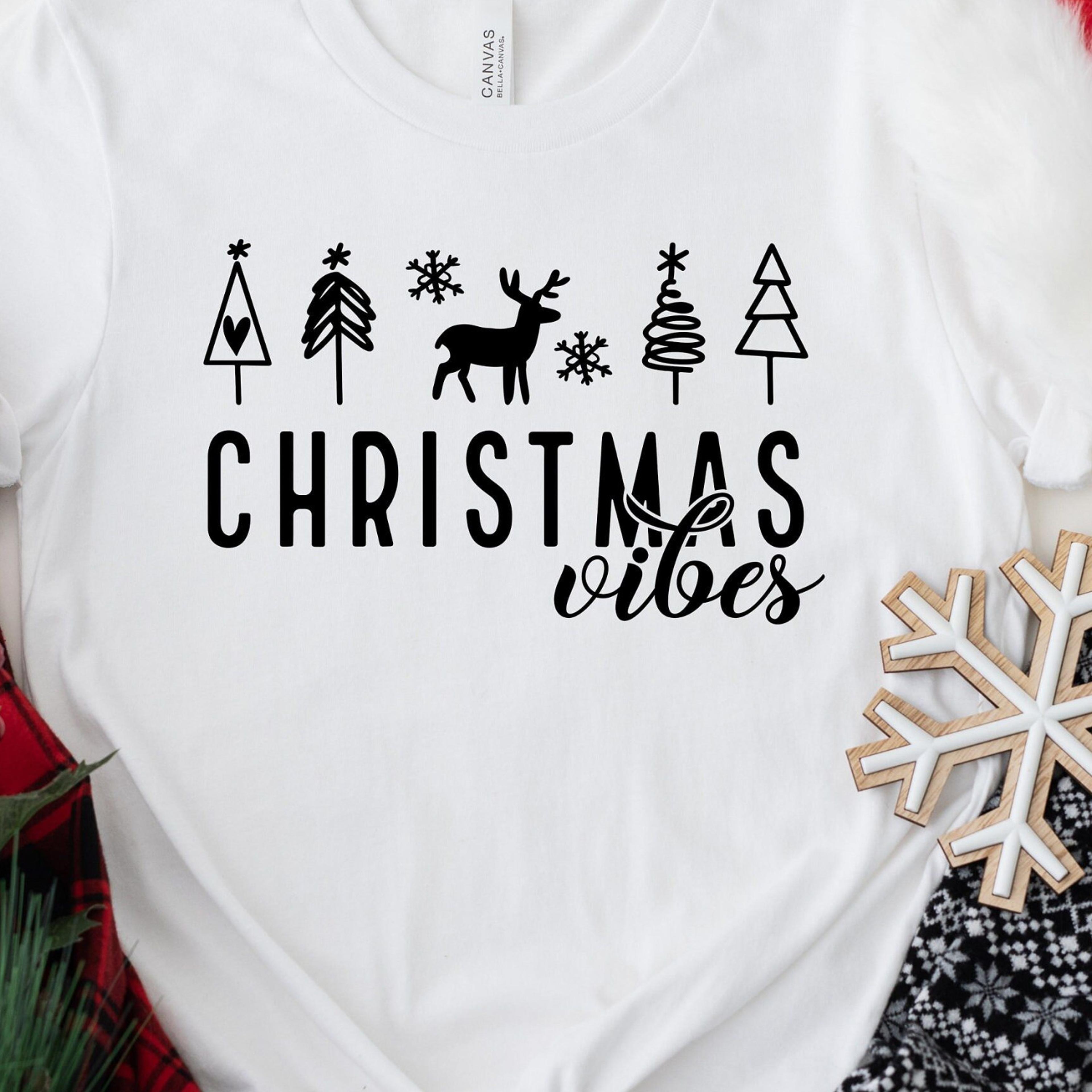christmas vibes t-shirt womens festive winter holiday sweatshirt