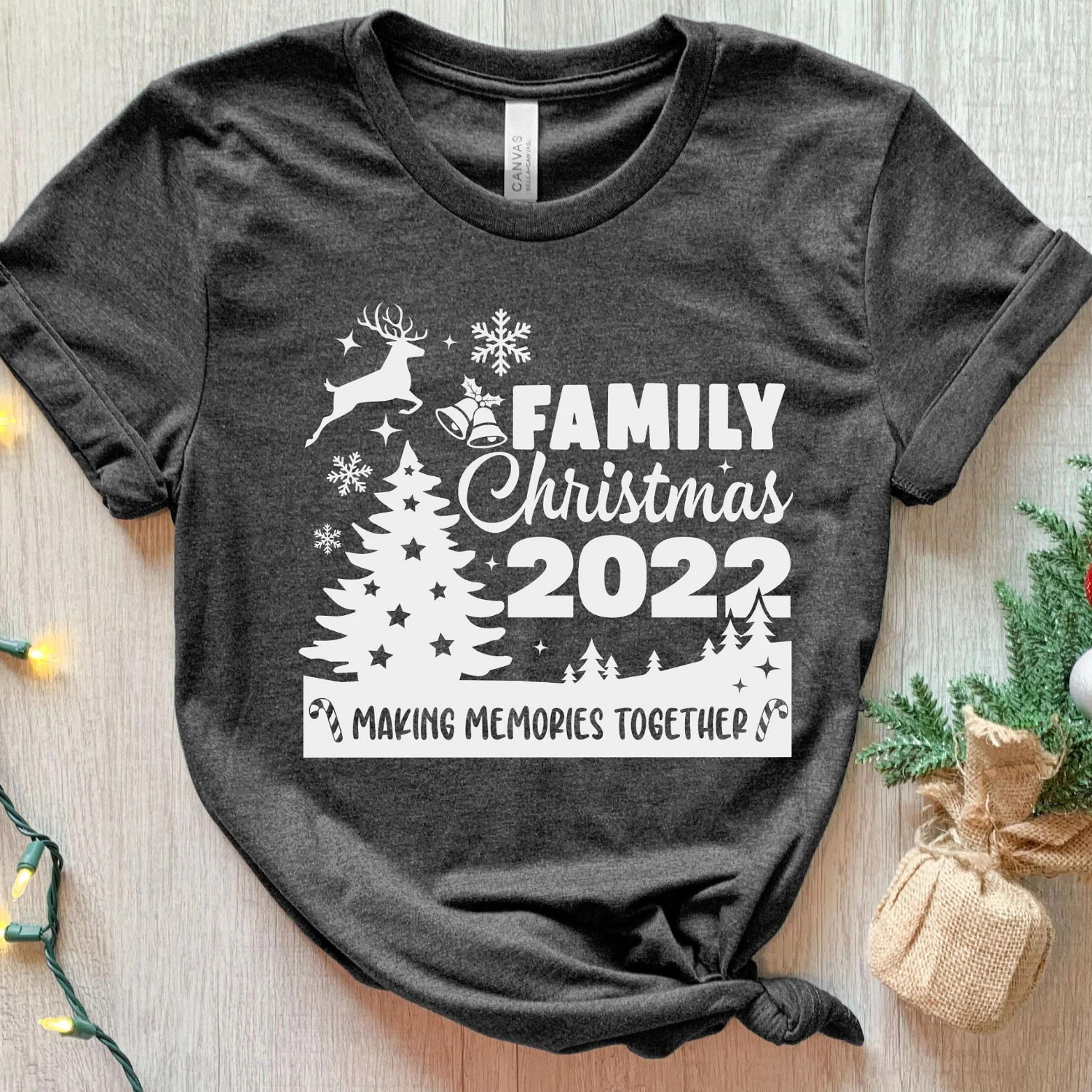 family christmas t-shirt matching santa family holiday party sweatshirt