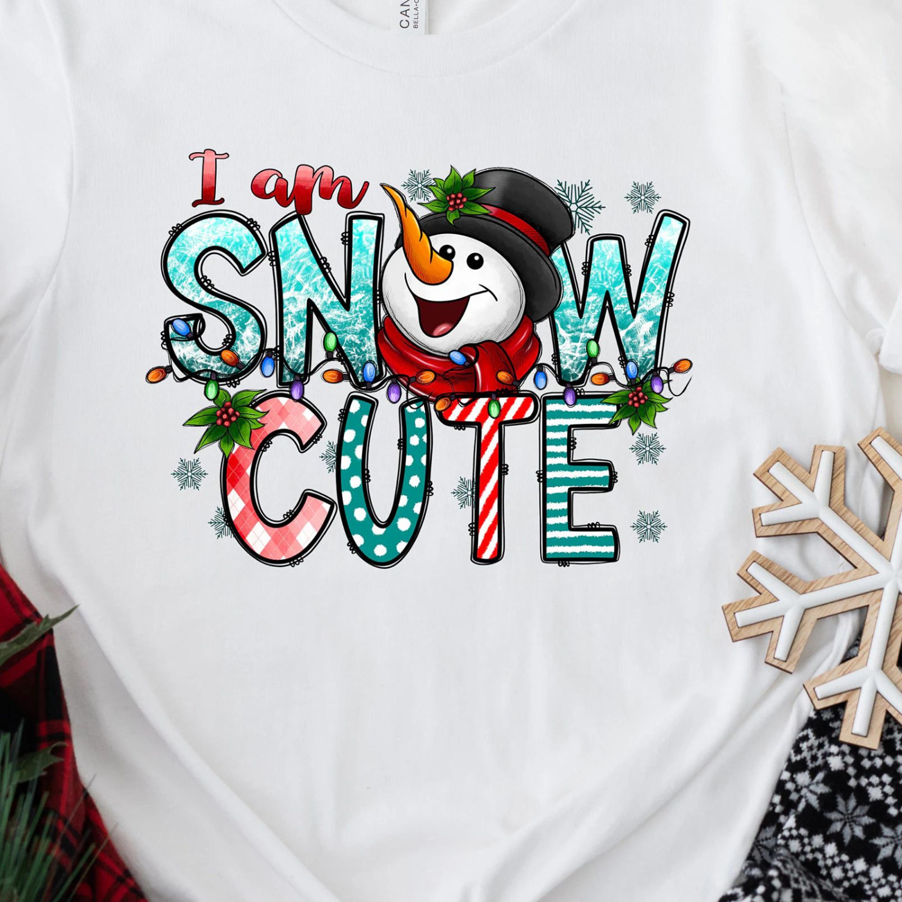 i am snow cute t-shirt funny snowman womens christmas holiday sweatshirt