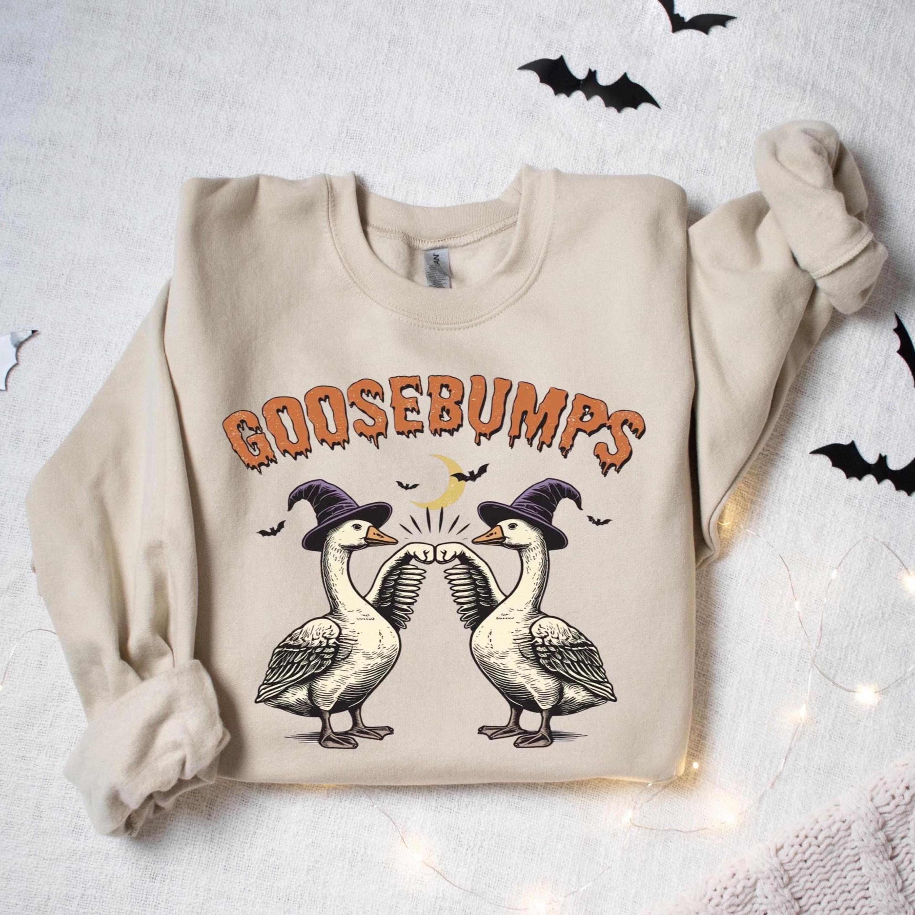 goosebumps halloween t-shirt funny goose cute ghost spooky season sweatshirt