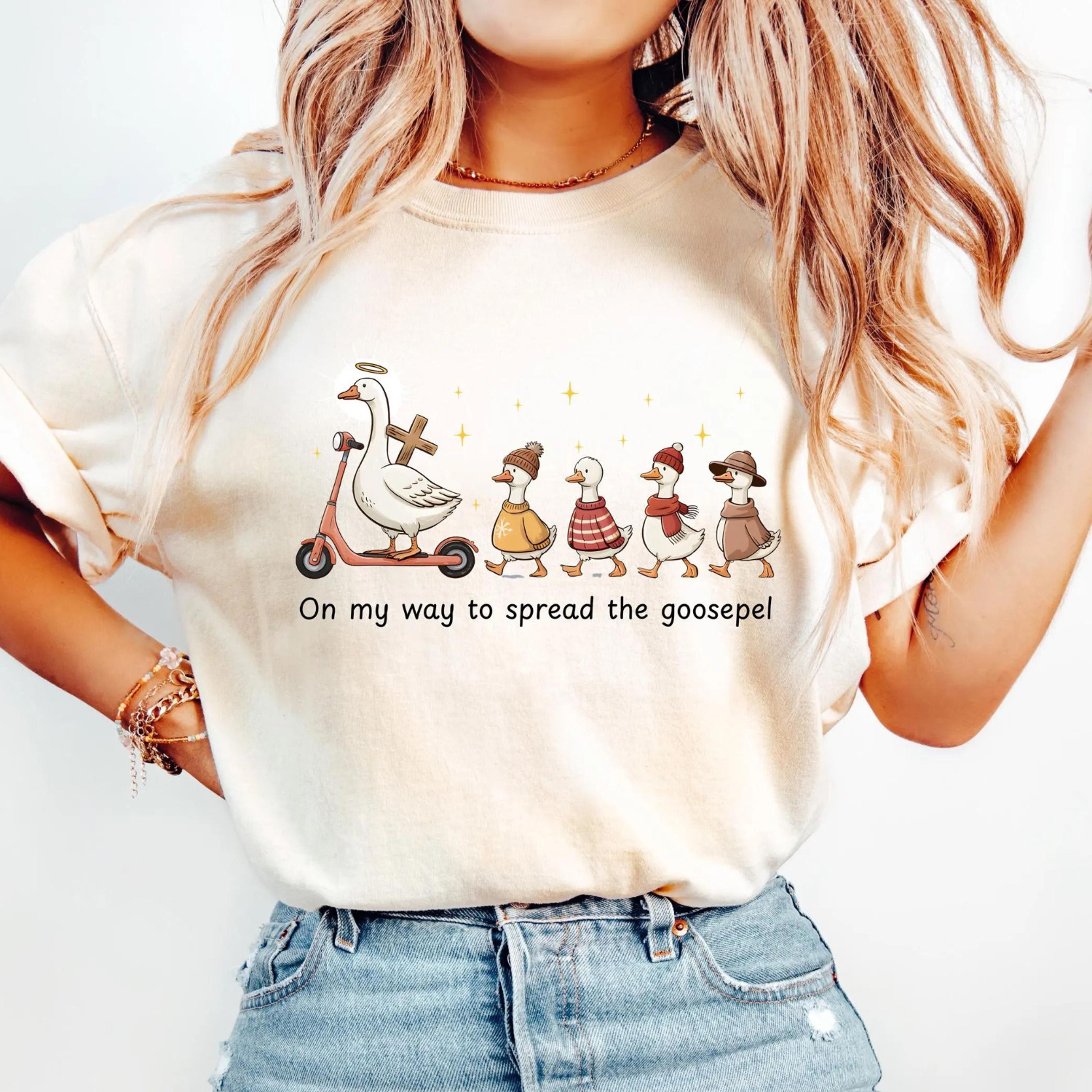 spread the goosepel t-shirt funny christian goose christmas faith sweatshirt