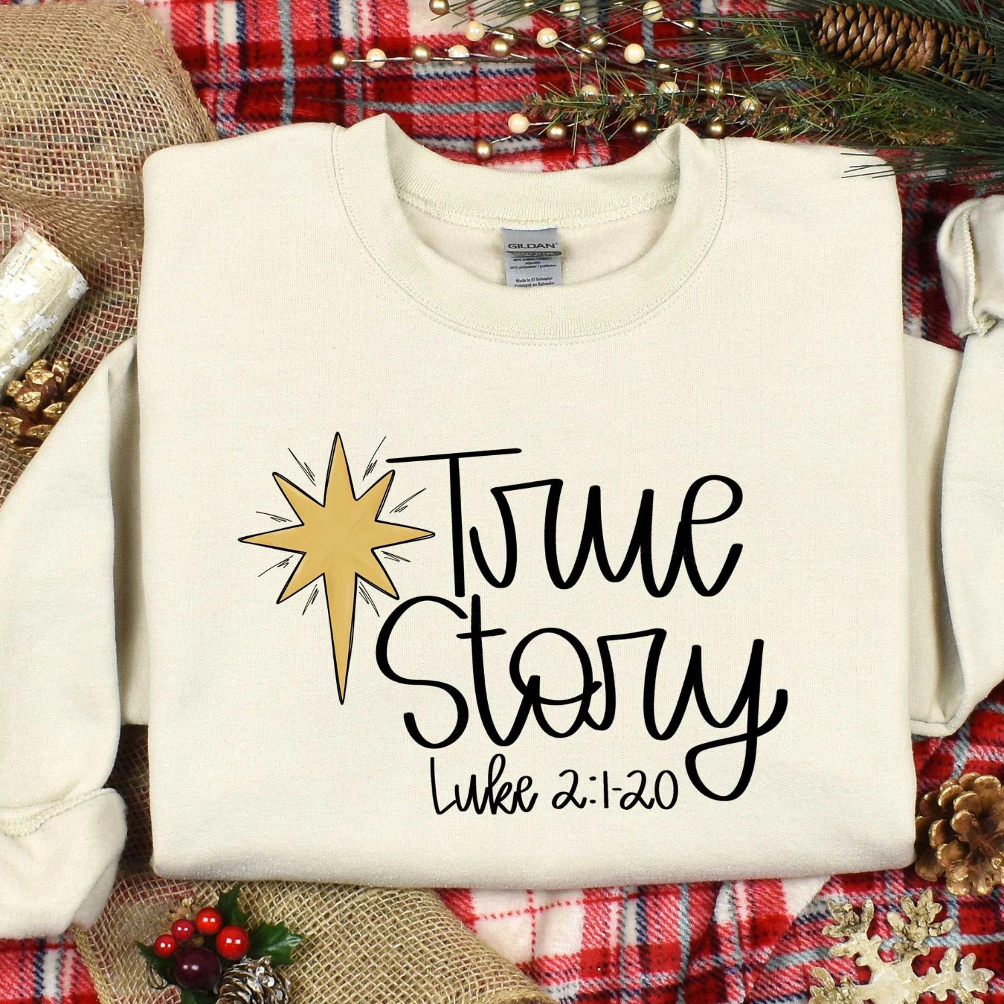 true story nativity t-shirt jesus christian christmas faith holiday sweatshirt